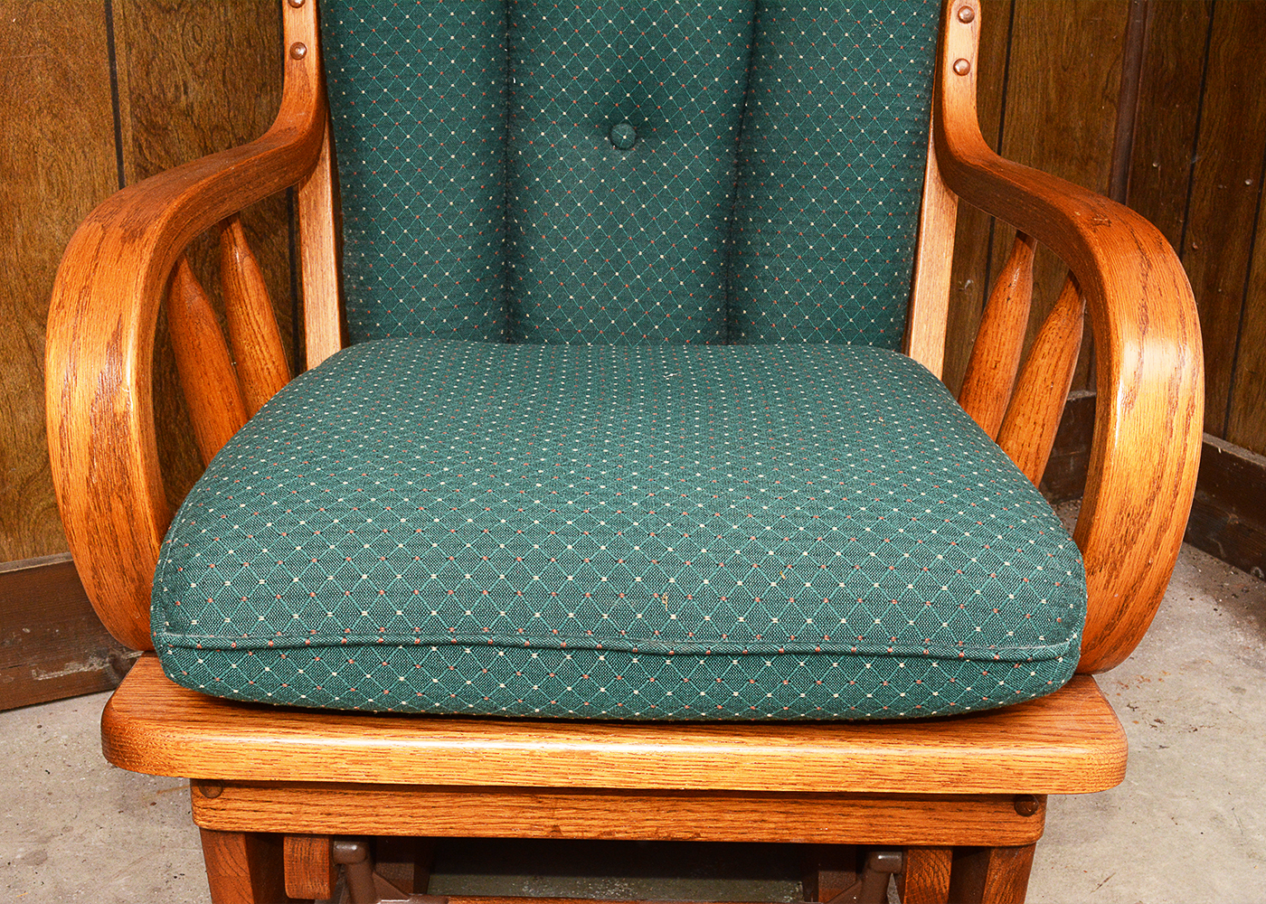 Towne Square Oak Glider Rocker and Ottoman EBTH