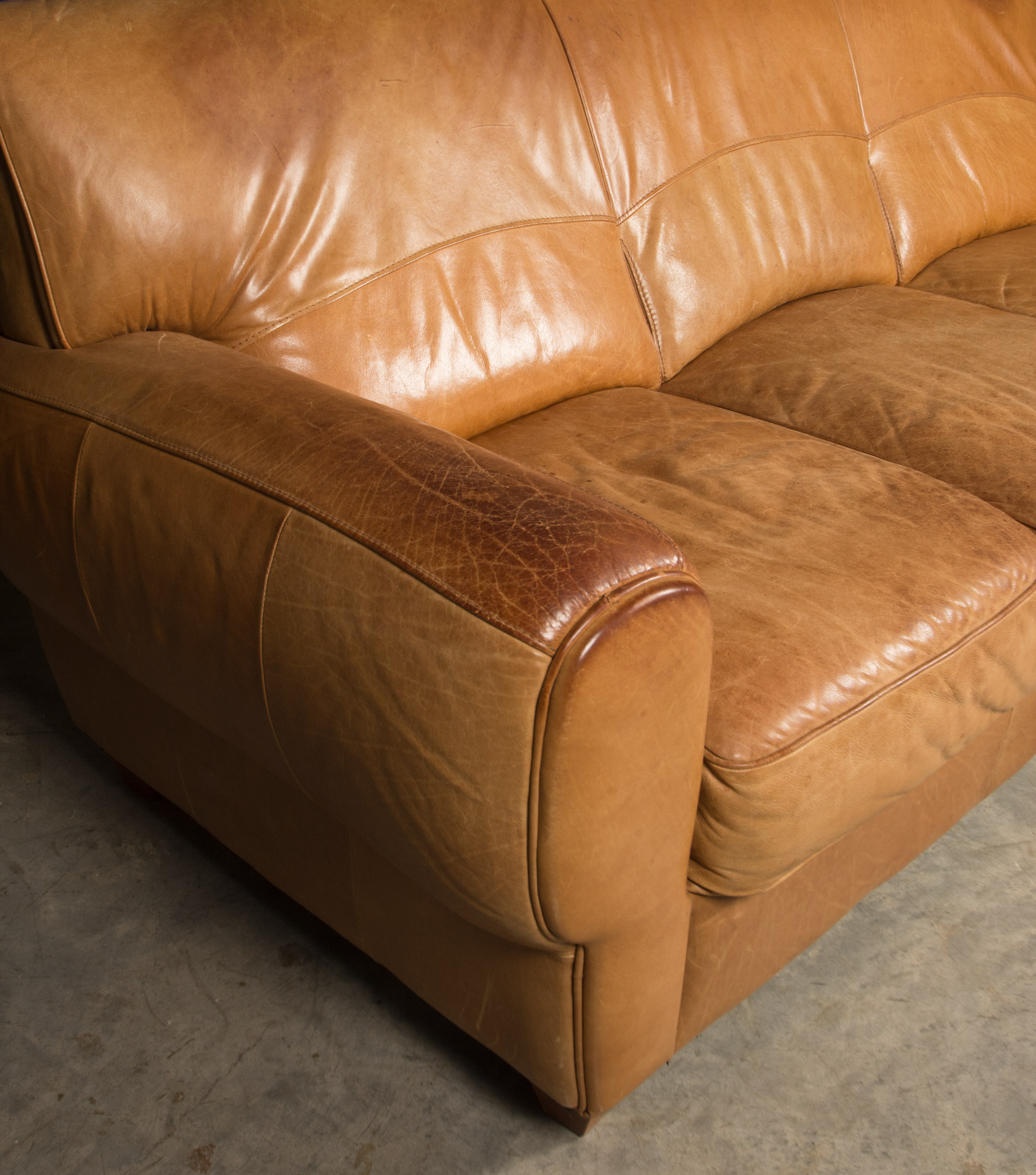 Distressed Leather Sofa EBTH