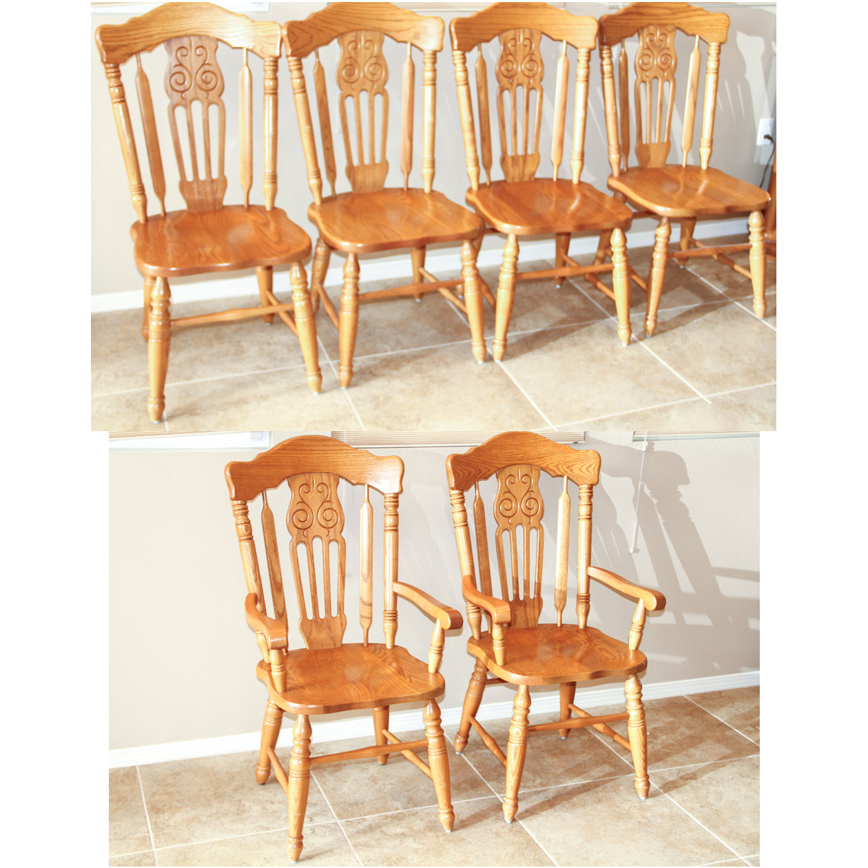 Set of Virginia House Oak Dining Chairs EBTH