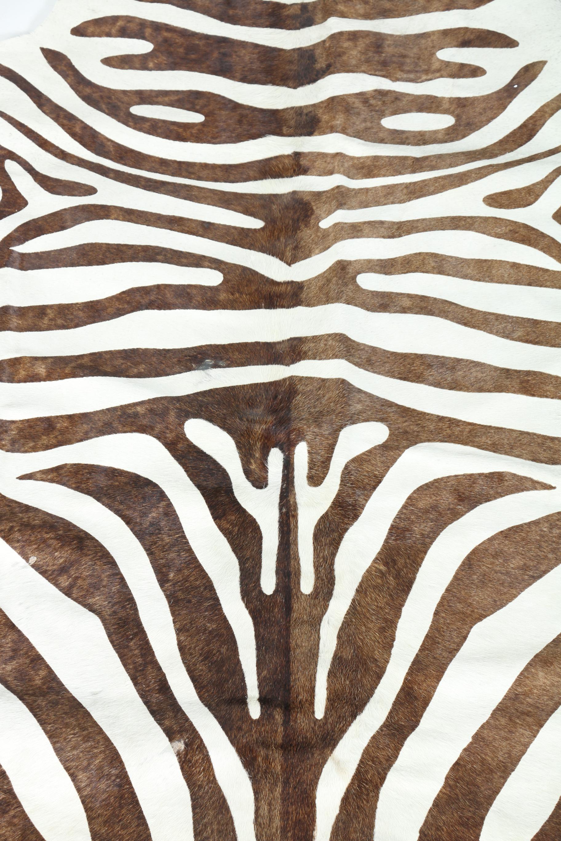 Zebra Print Cowhide Rug EBTH