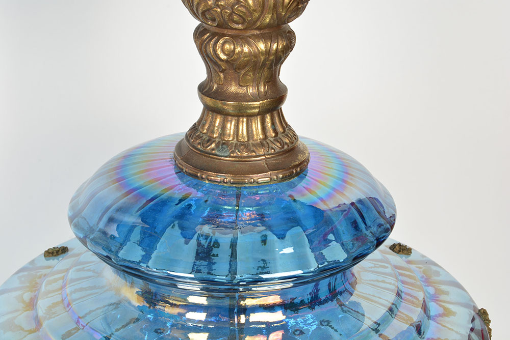 MidCentury Embellished Carnival Glass Table Lamps EBTH
