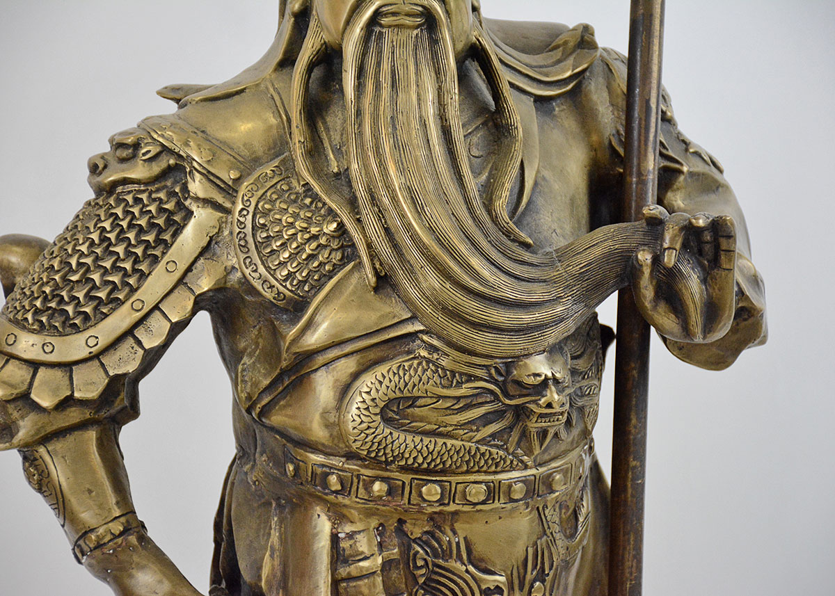 Antique Brass Statue of Chinese Warrior Guan Yu EBTH