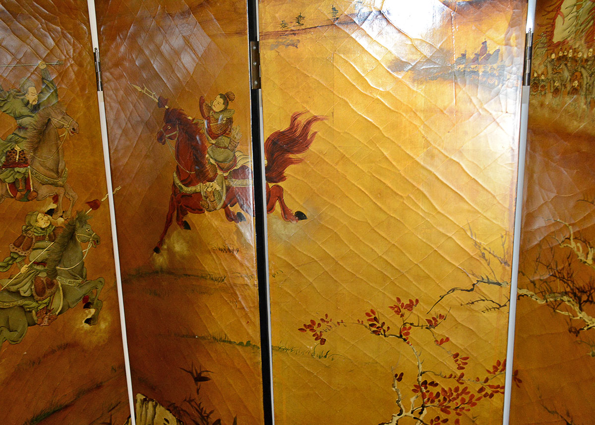 Hand Painted Chinese Six Panel Room Divider EBTH