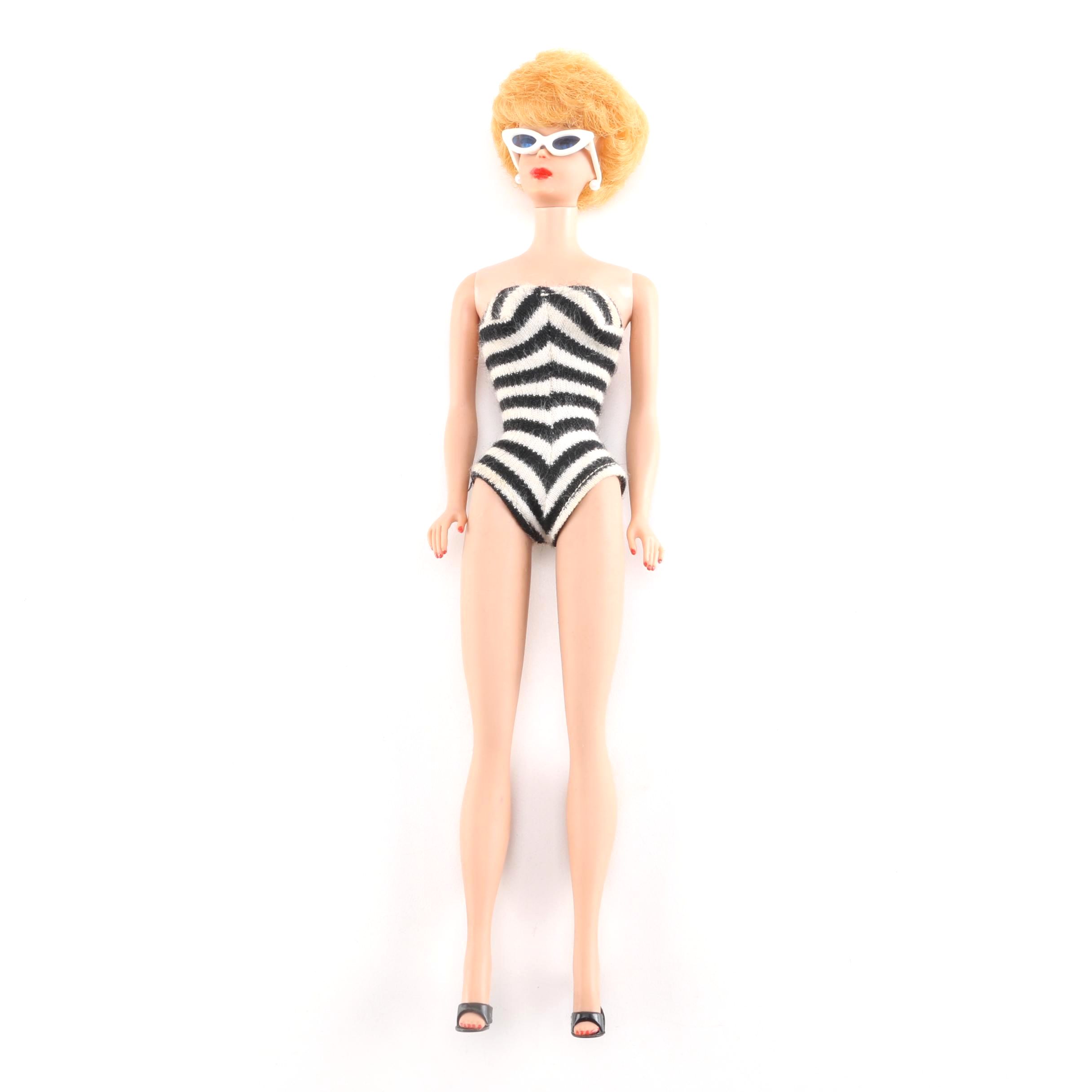 Vintage Barbie With Original Zebra Swimsuit and Accessories EBTH