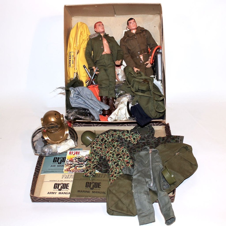 1964 Hasbro G I Joe Action Figures With Costumes And