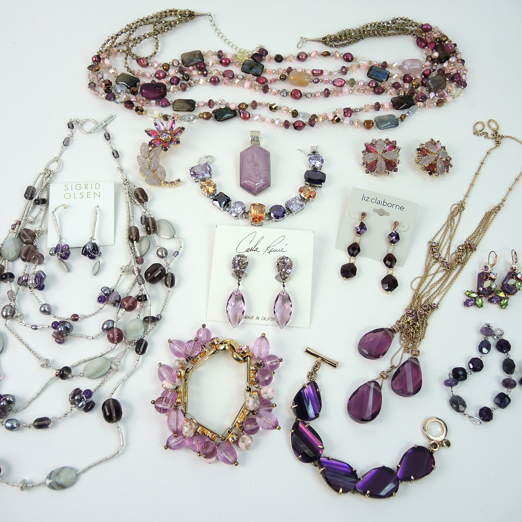 Purple Beaded Costume Jewelry with Nolan Miller and Sigrid Olsen EBTH