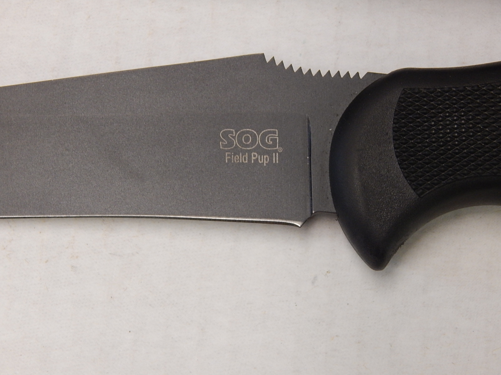 Sog Field Pup II Fixed Blade Knife with Leather Sheath EBTH