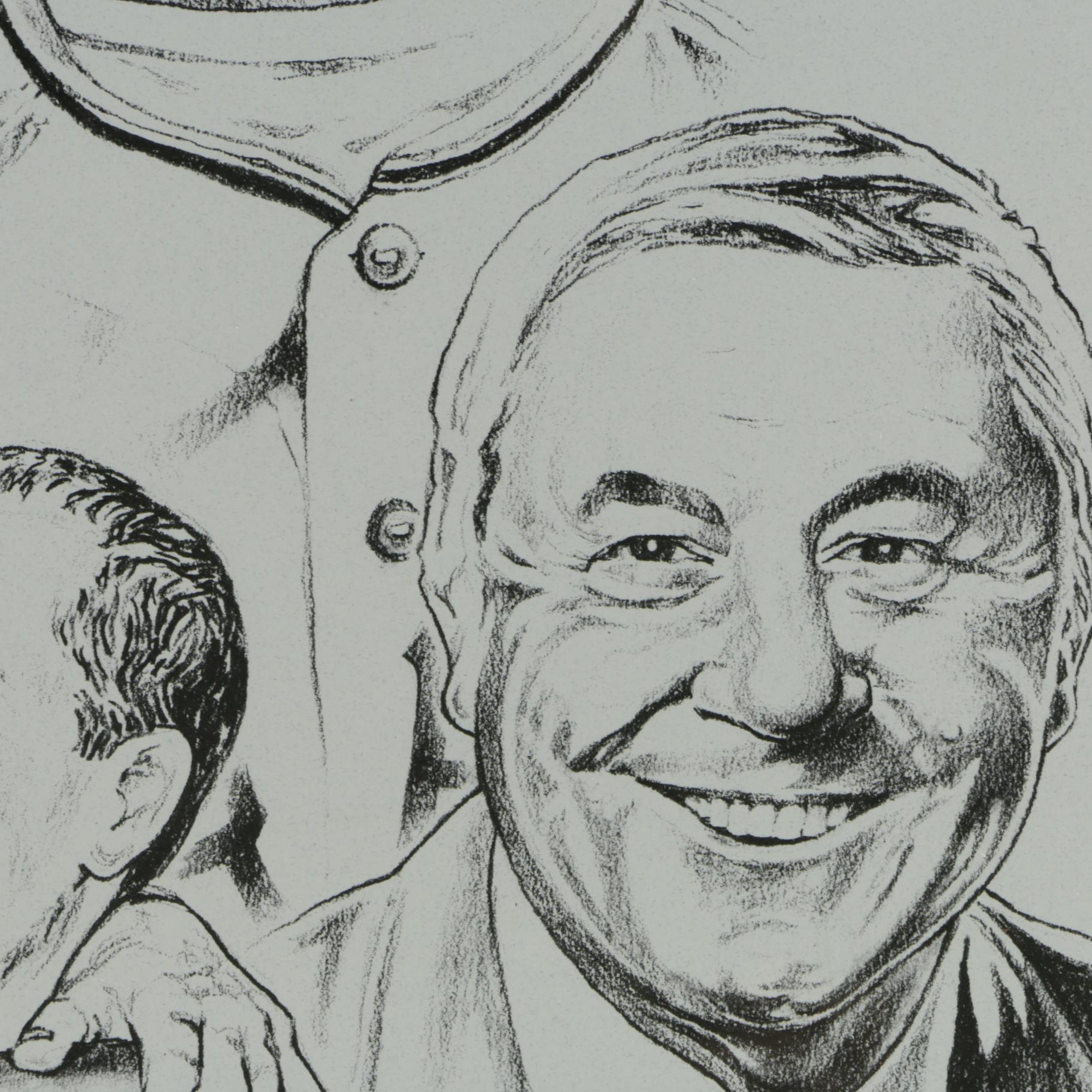 Bob Weaver Half Tone on Paper "'Maz Hometown Hero" EBTH