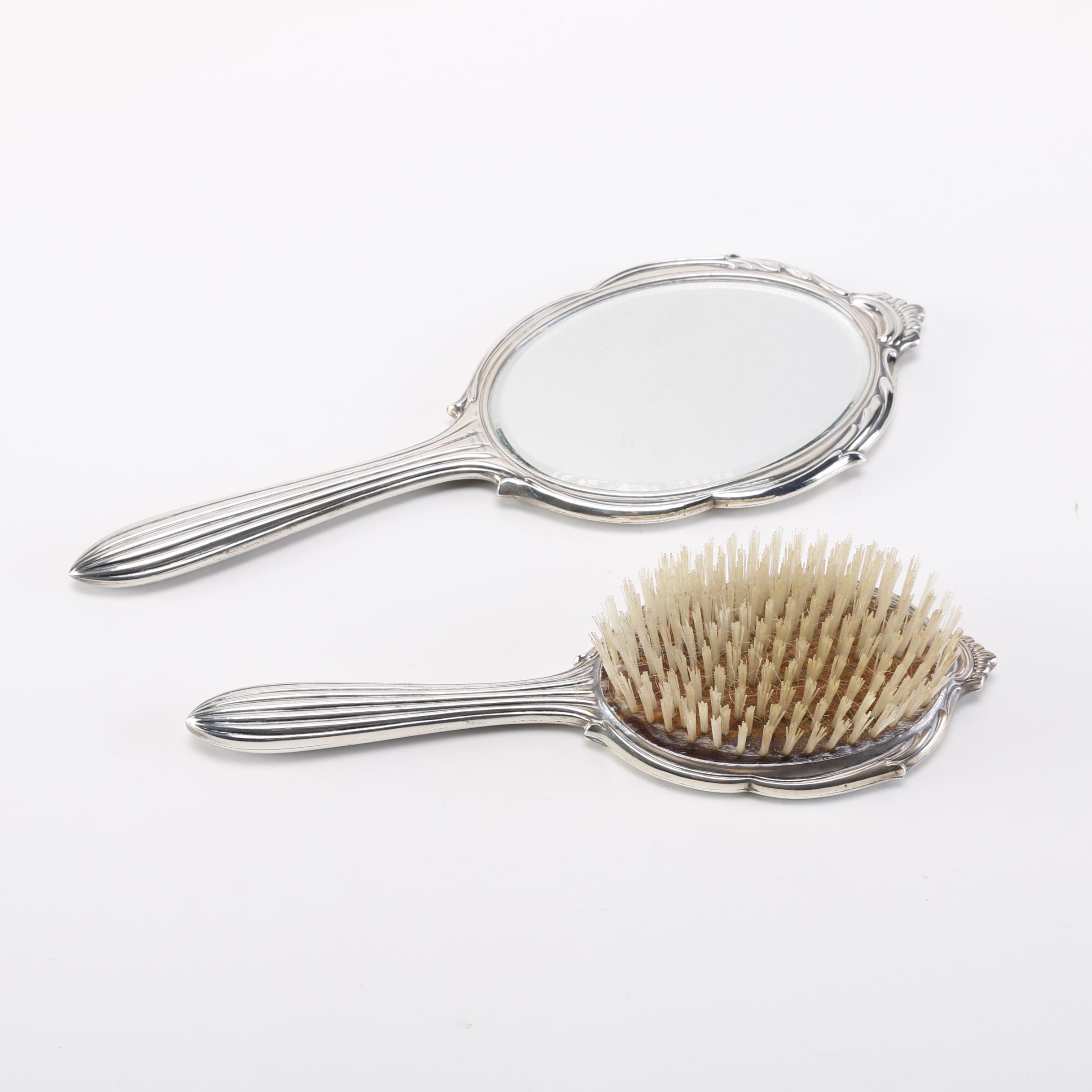 International Silver Co Sterling Silver Brush And Mirror Set Ebth