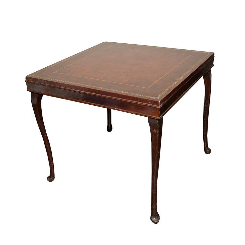 Vintage Mahogany Folding Card Table With Chairs EBTH