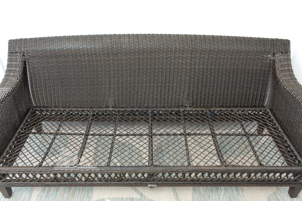 Hampton Bay "Woodbury" Wicker Patio Sofa EBTH