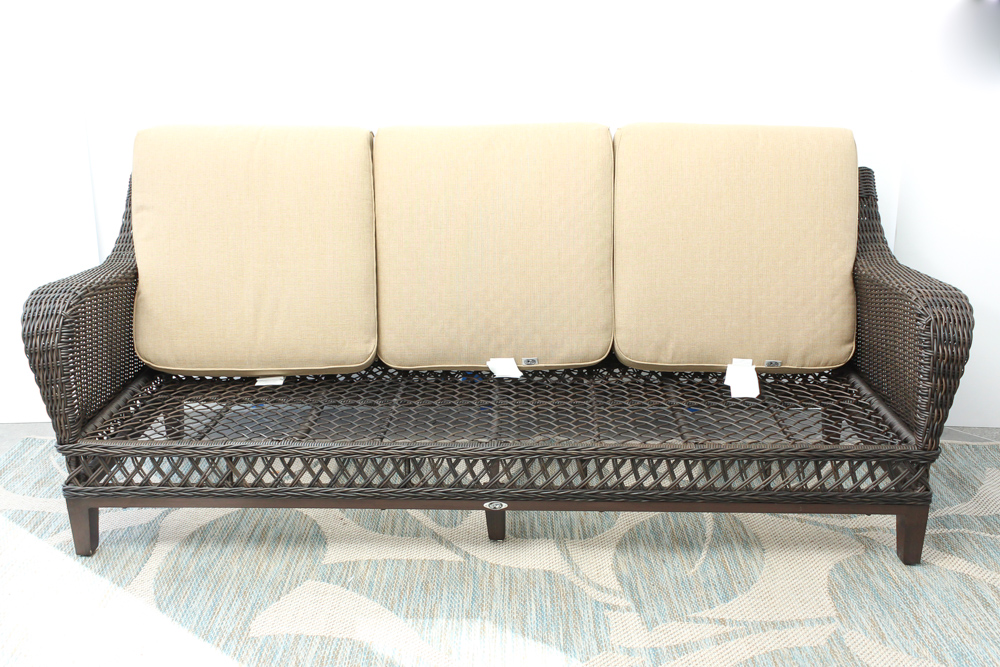 Hampton Bay "Woodbury" Wicker Patio Sofa EBTH