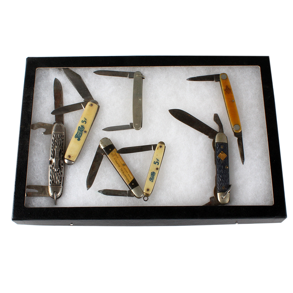 Pocket Knife Collection with Display Case EBTH
