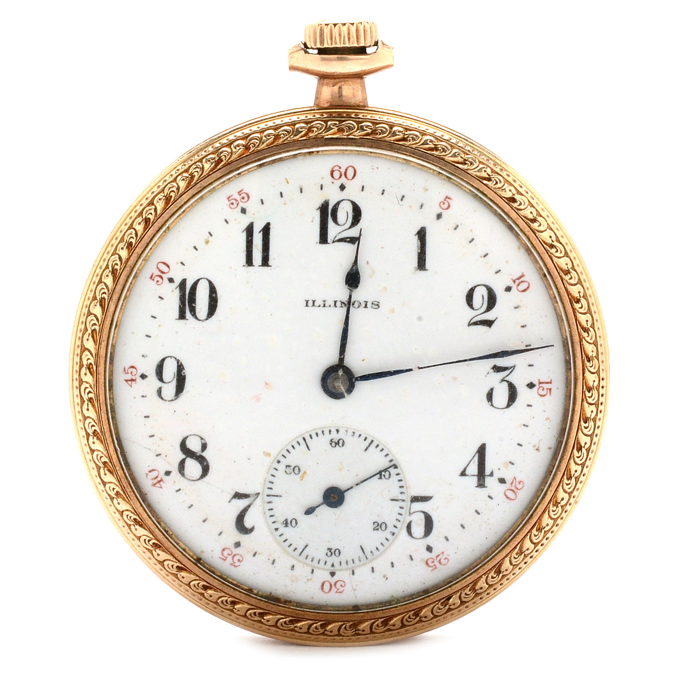 Vintage Illinois Gold Filled Open Face Pocket Watch EBTH