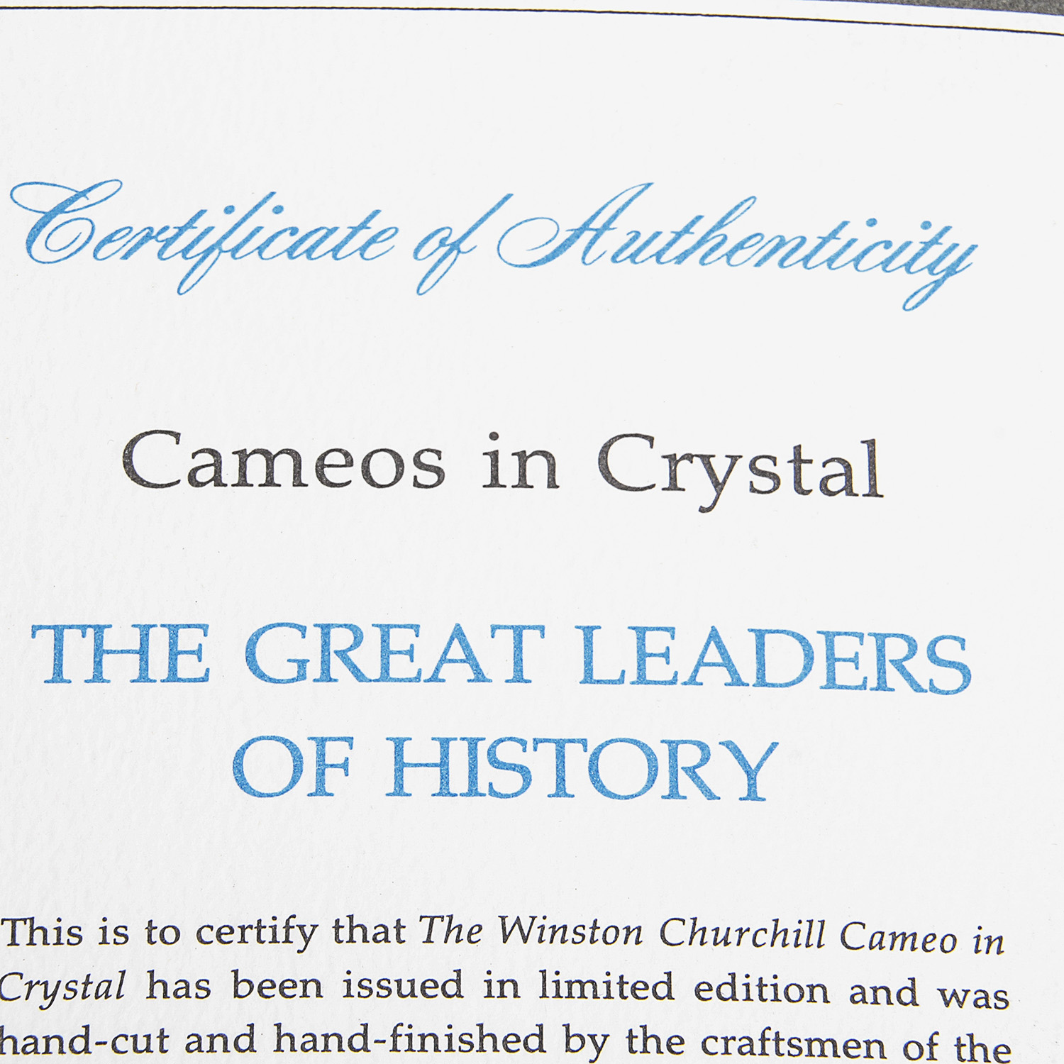 "Winston Churchill" Baccarat Crystal Cameo Paperweight EBTH