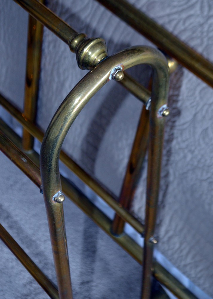 Vintage Queen Size Brass Bed Frame With Brass Quilt Rack EBTH