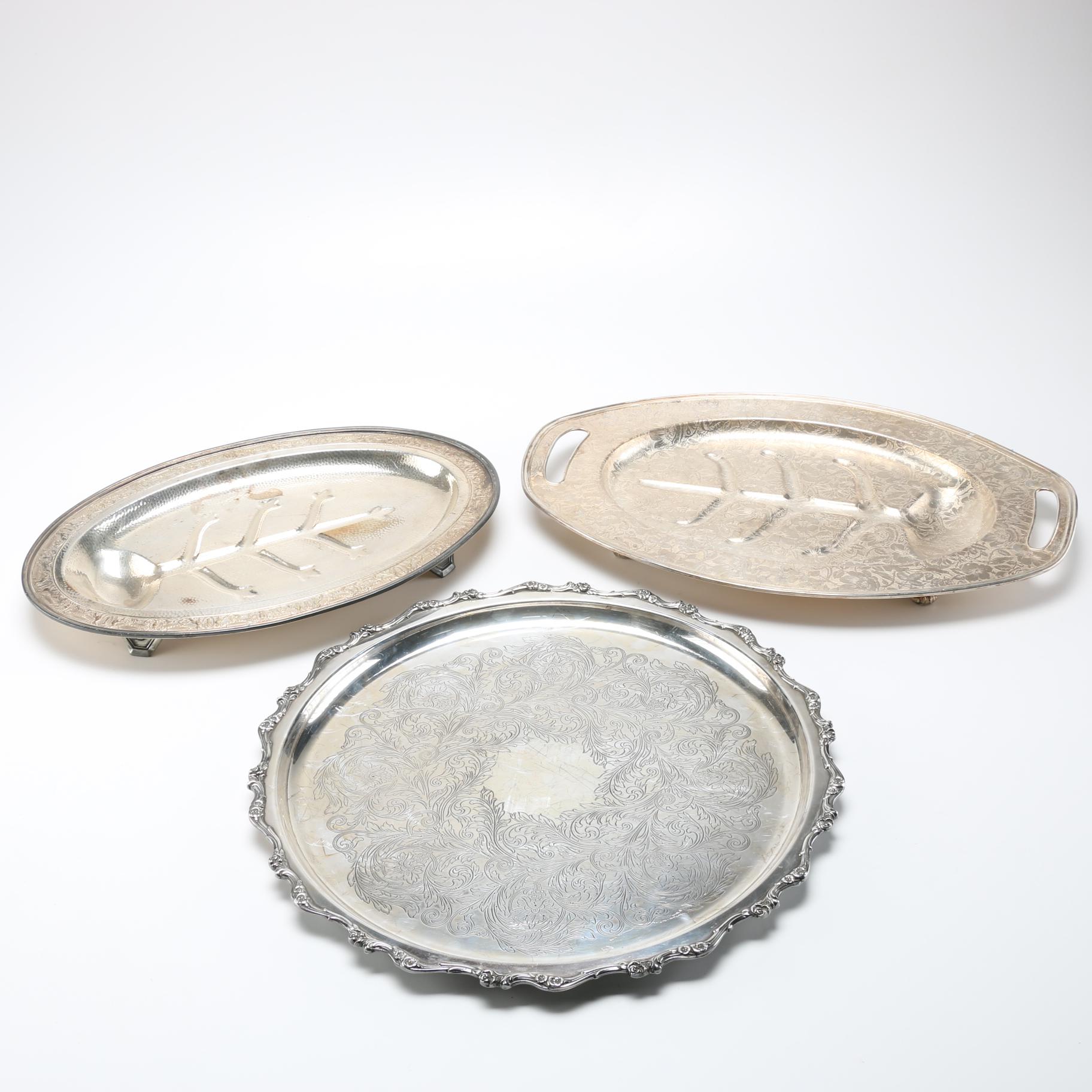 Silver Plate Trays Including ster Wilcox EBTH