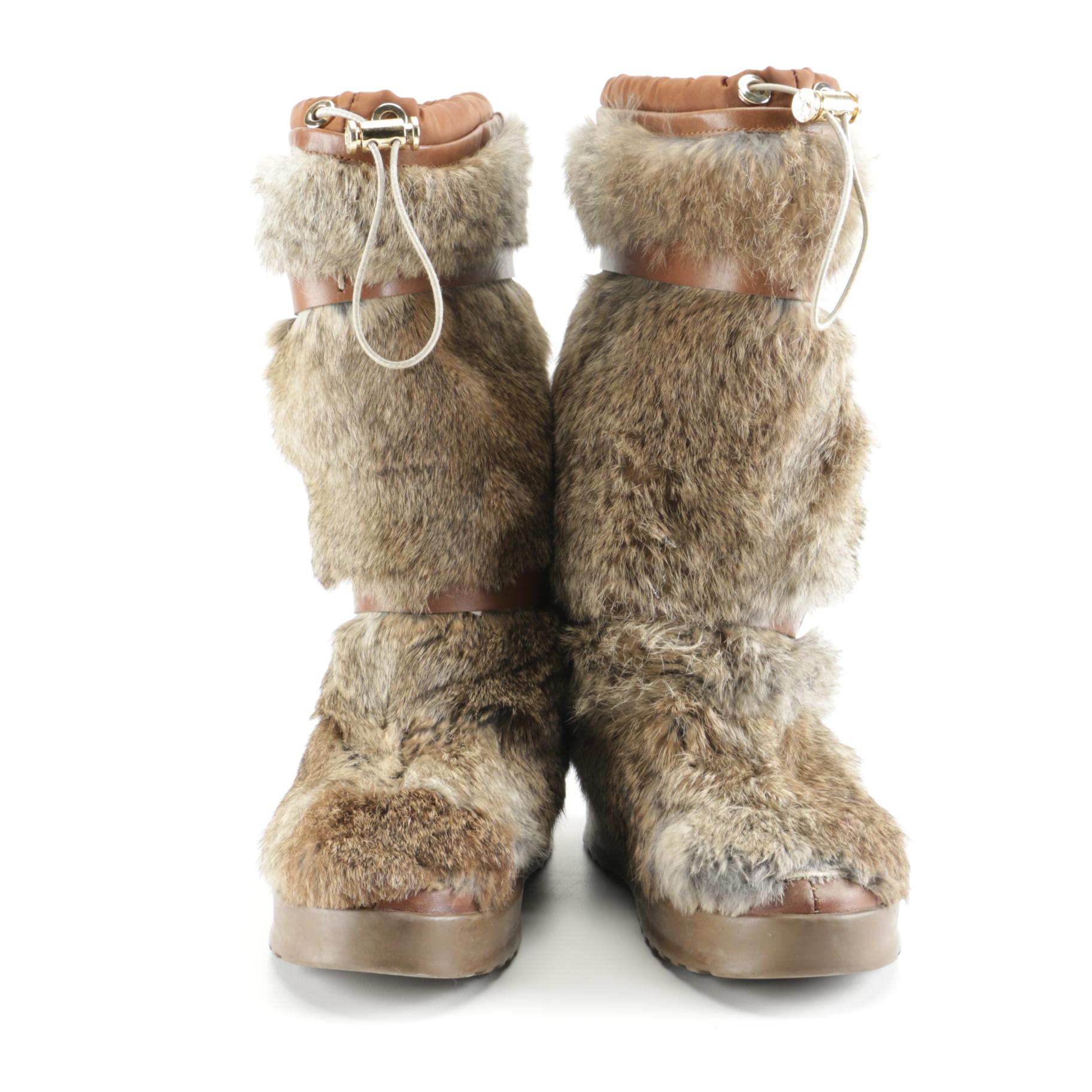 tory burch rabbit fur boots
