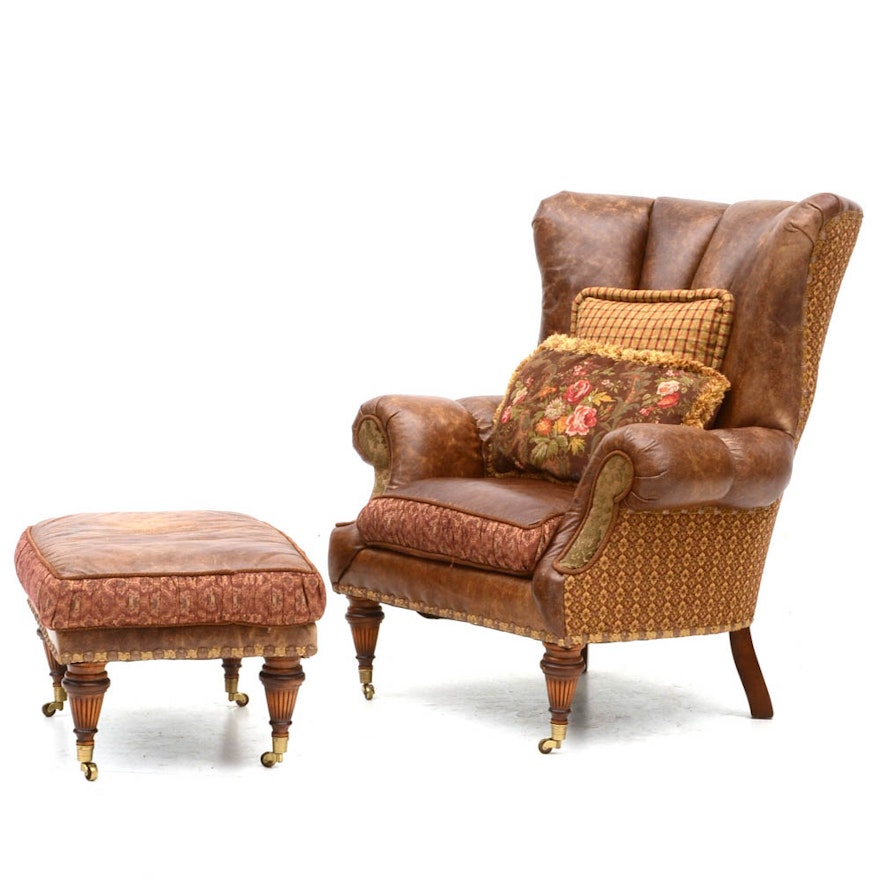 Zimmerman Furniture Brown Leather Over-Stuffed Chair and ...