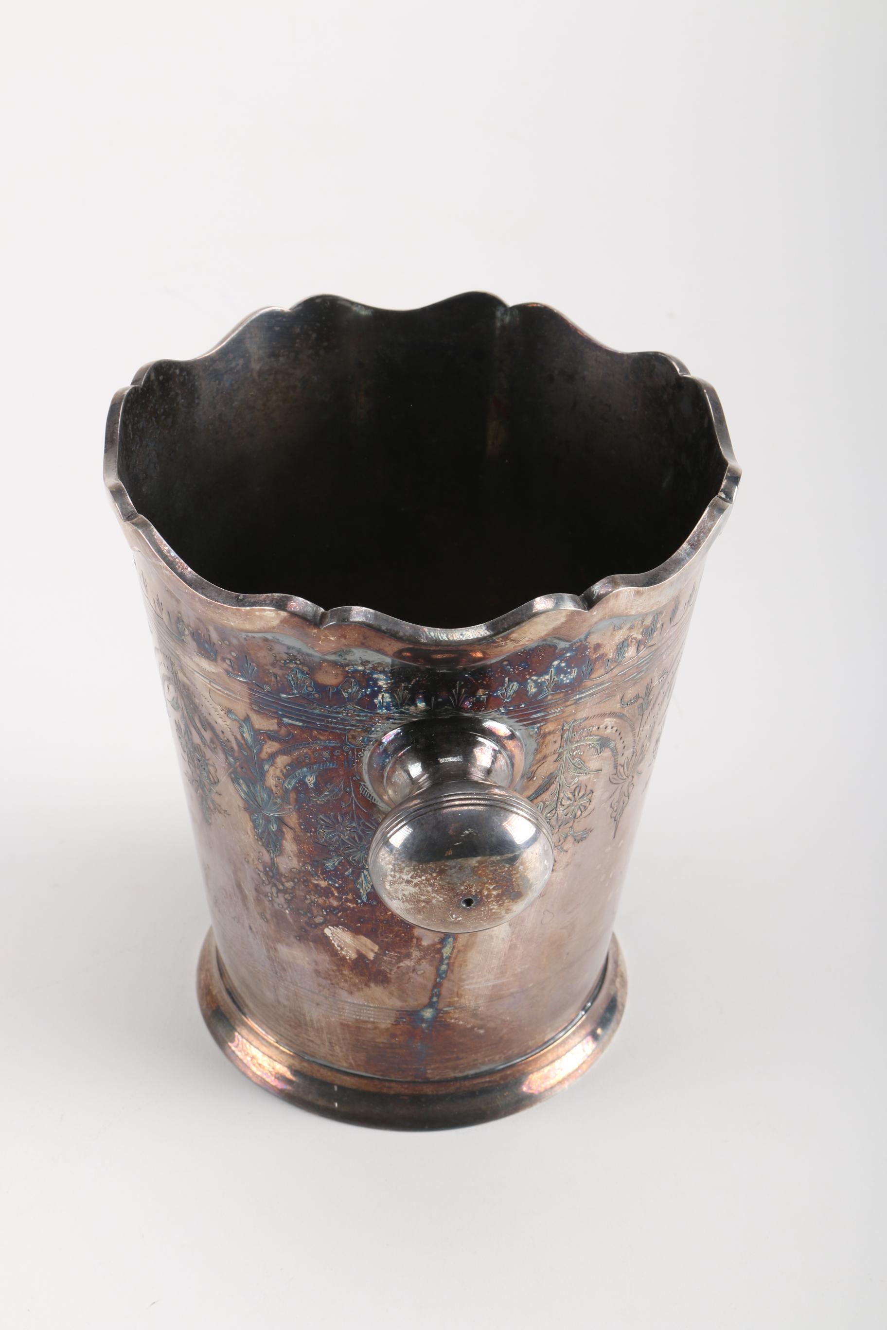 Electroplated Nickel Silver Ice Bucket EBTH