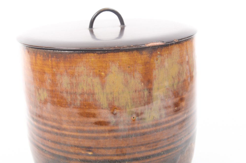 Pair of Japanese Mizusashi Tea Ceremony Vessels with Boxes EBTH