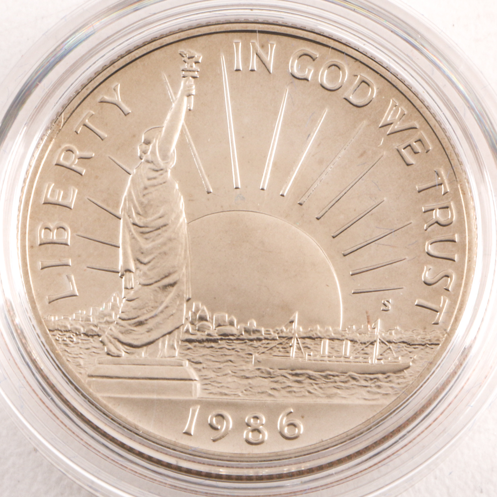Two Sets of Commemorative 1986 Statue of Liberty/Ellis Island Coins EBTH