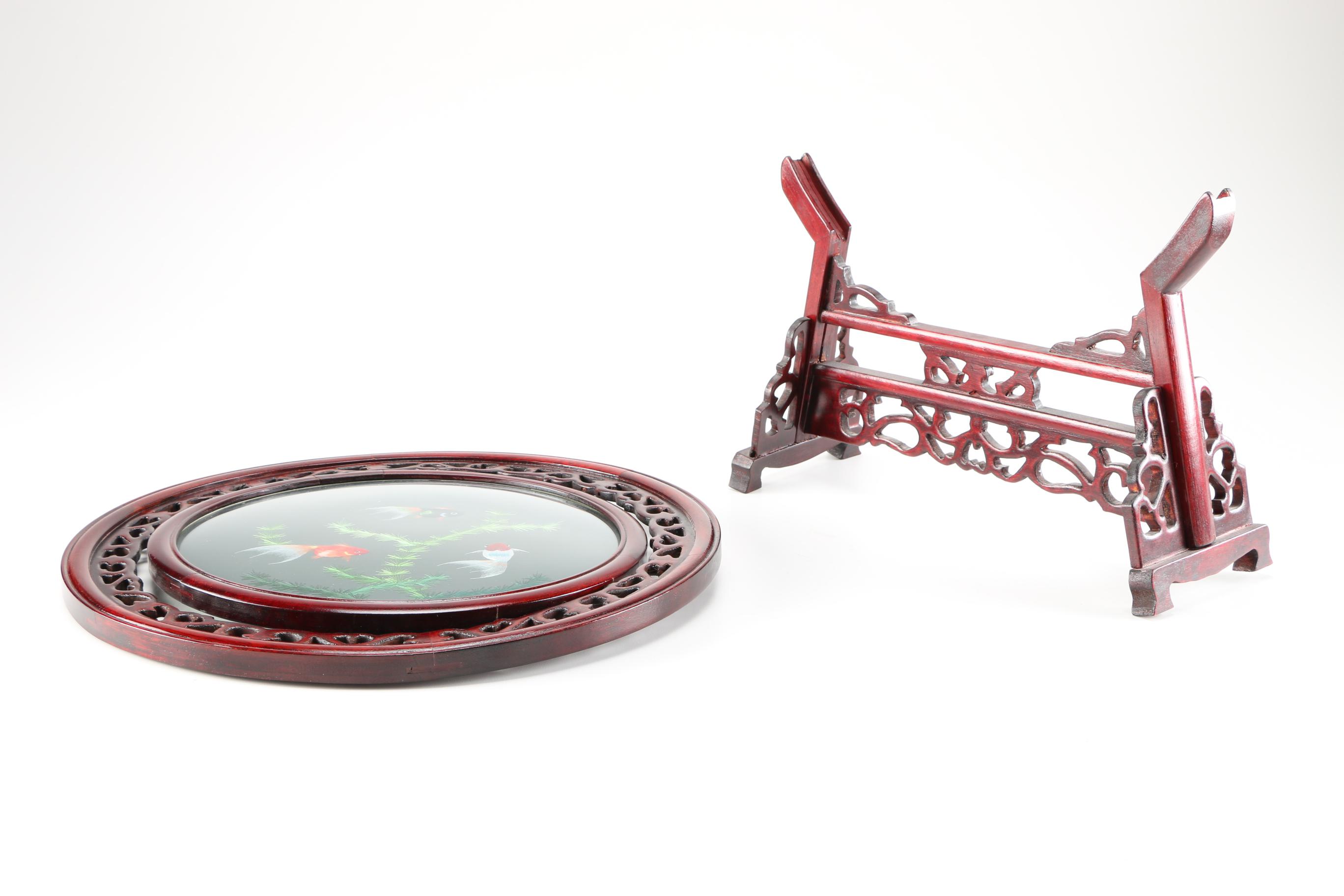 Chinese Embroidered Table Screen EBTH