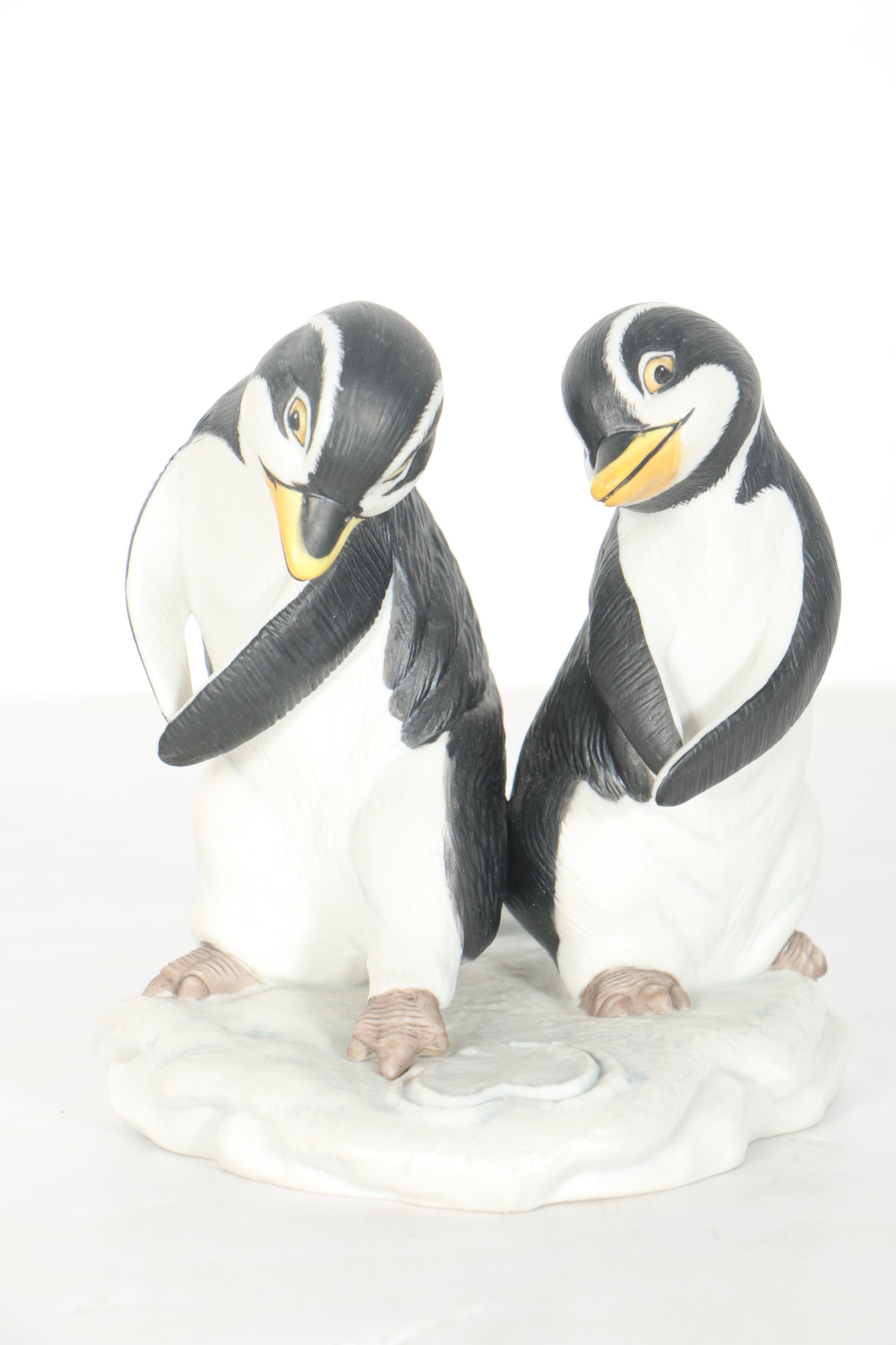 Franklin Mint Porcelain Penguin Figurines Featuring "Wuv" and More EBTH