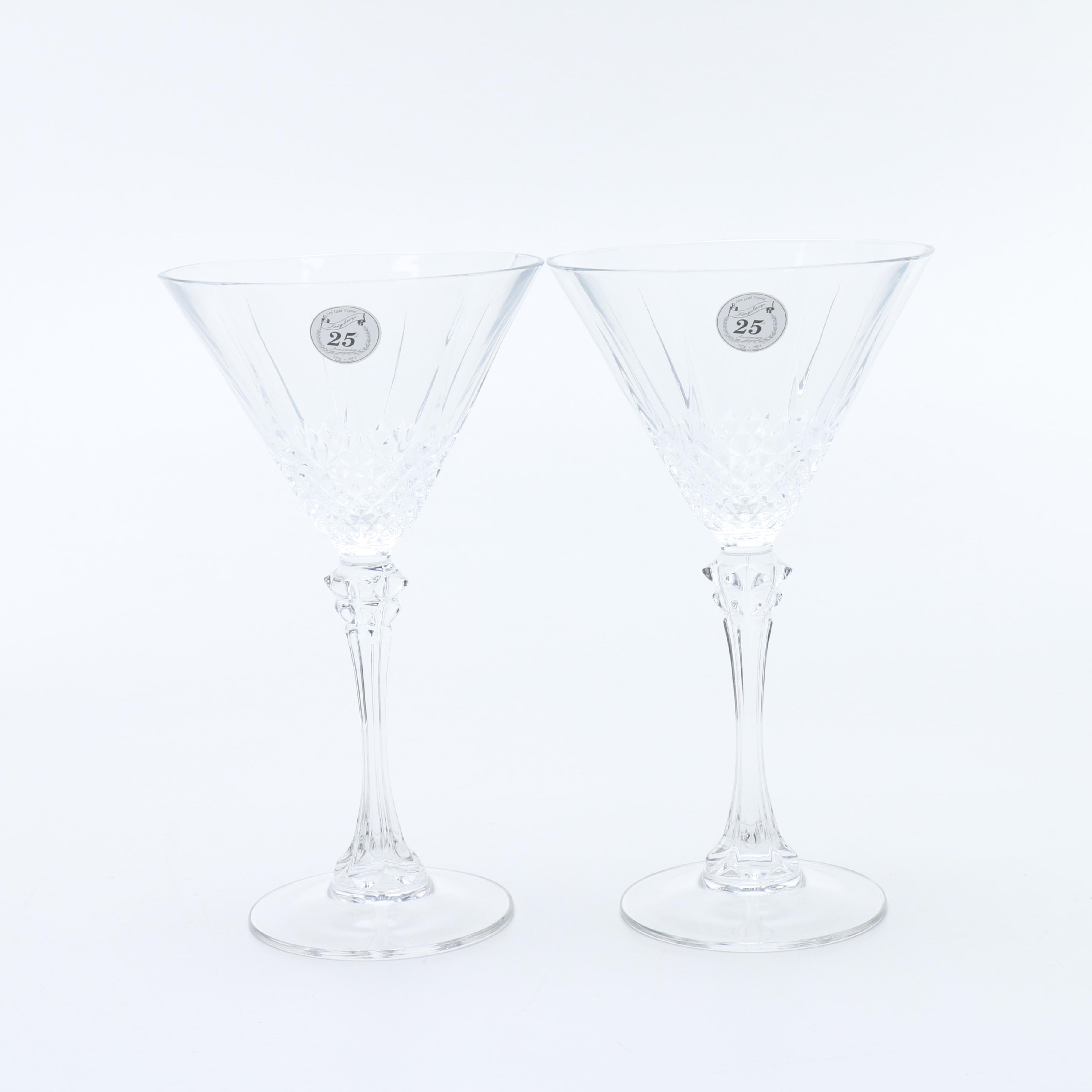 Longchamp 25th Anniversary Crystal Martini Glasses EBTH