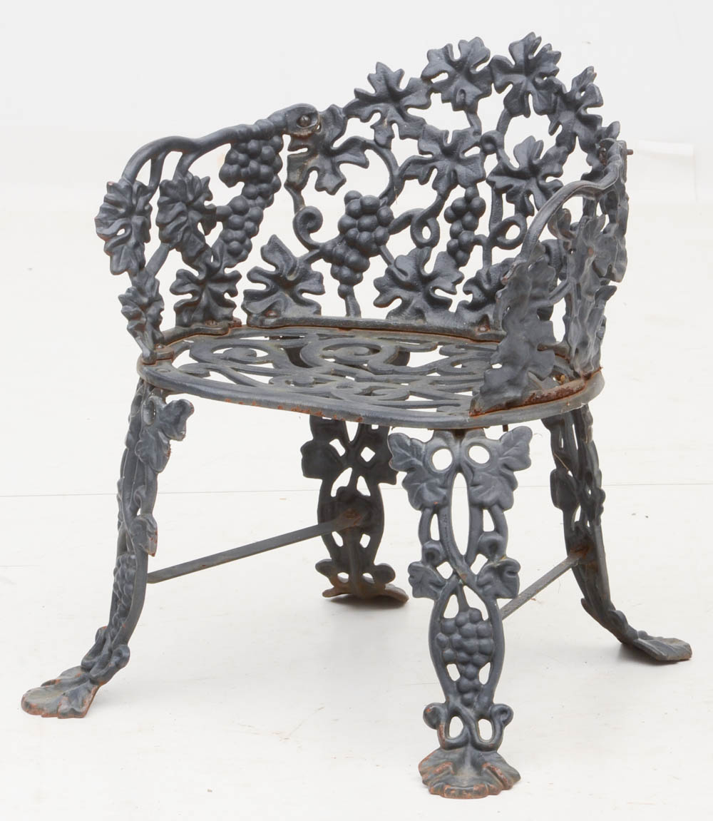 Vintage Cast Iron Settee and Chair EBTH