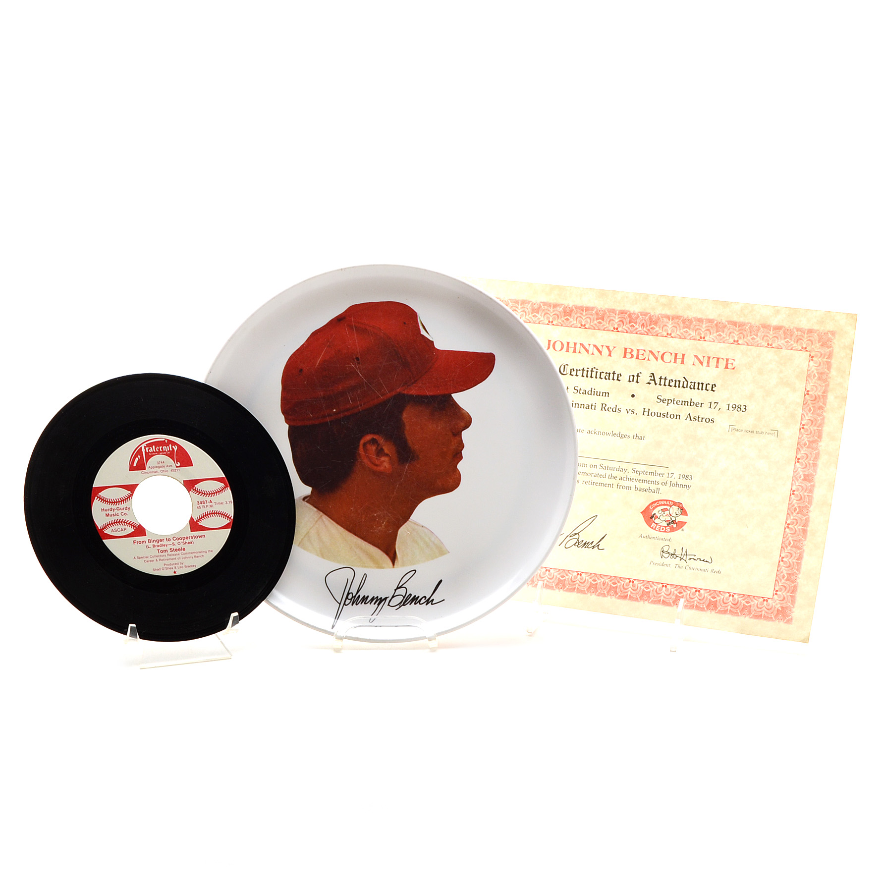 Johnny Bench Plate Lp And Certificate Ebth