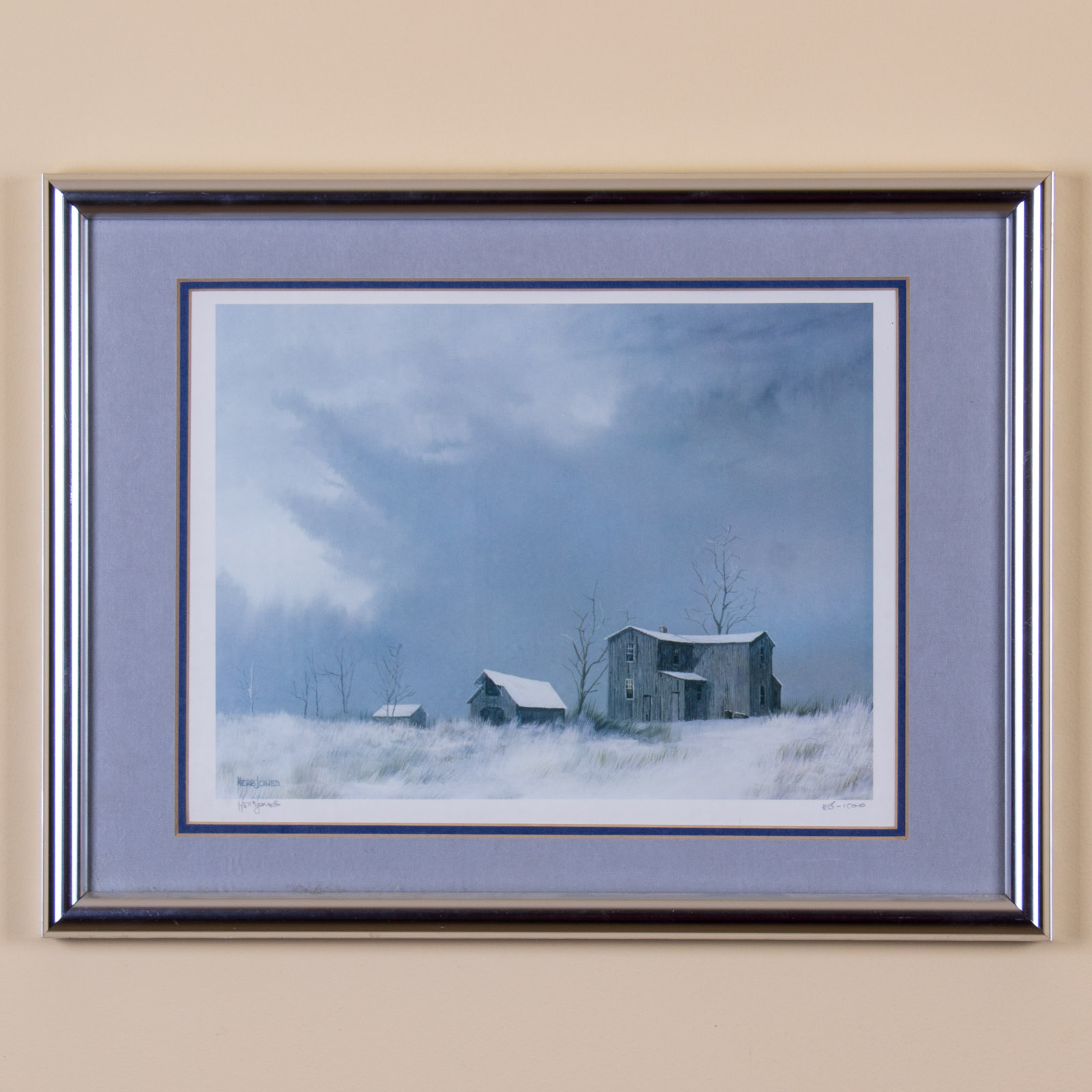 Herb Jones Signed Limited Edition Winter Landscape Offset Lithograph EBTH