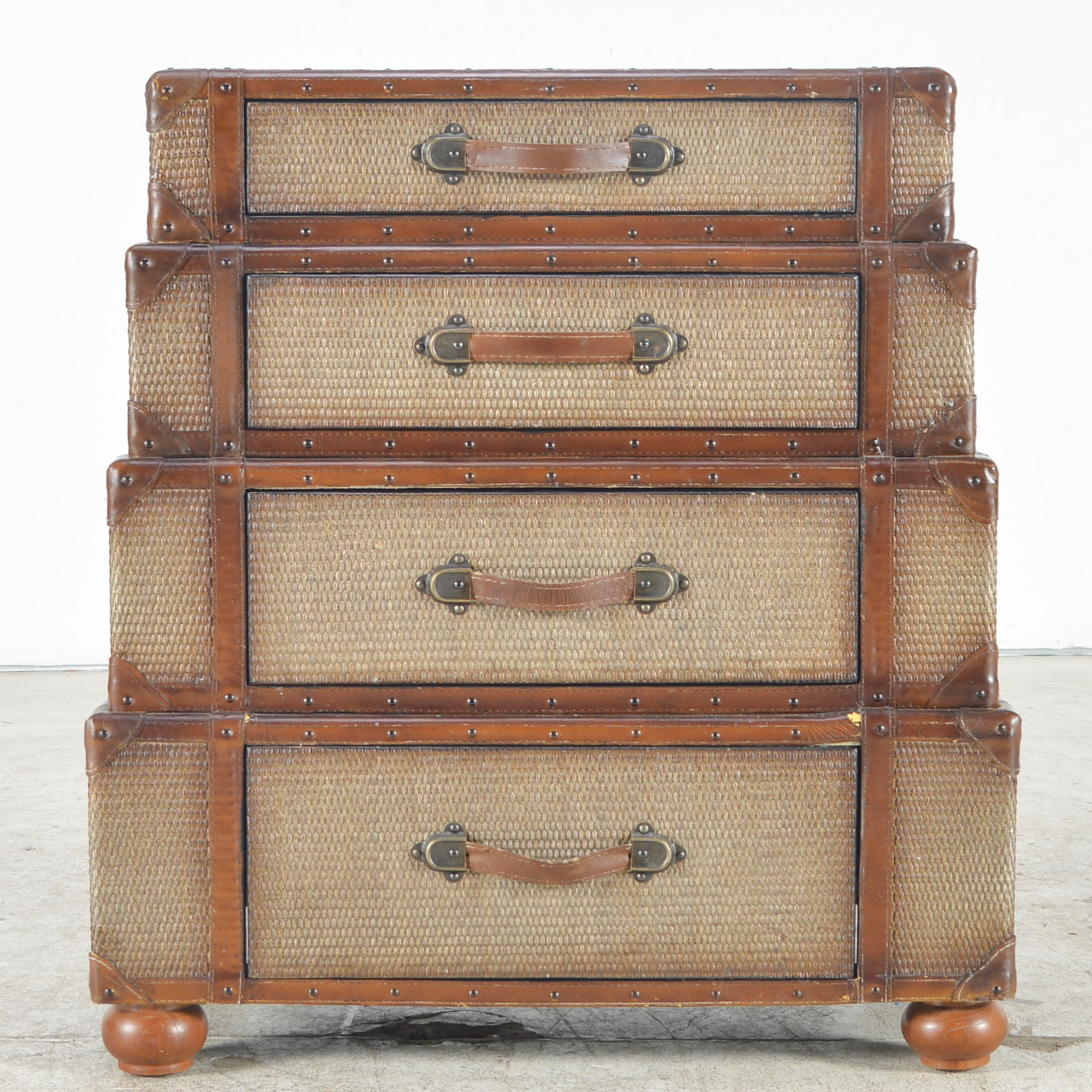 Contemporary Stacked Luggage Four Drawer Chest Ebth