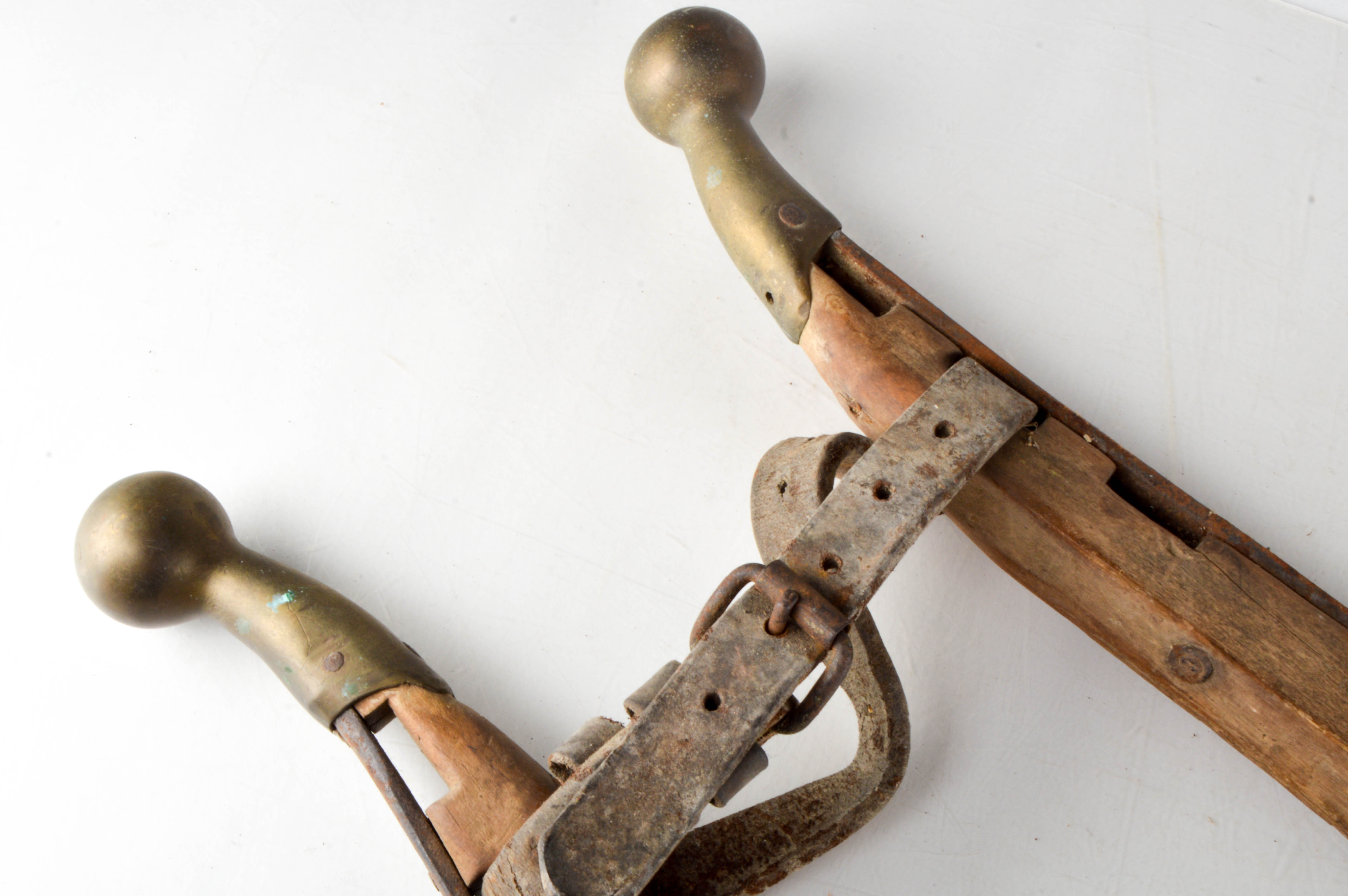 Wood and Metal Antique Yoke for Ox EBTH