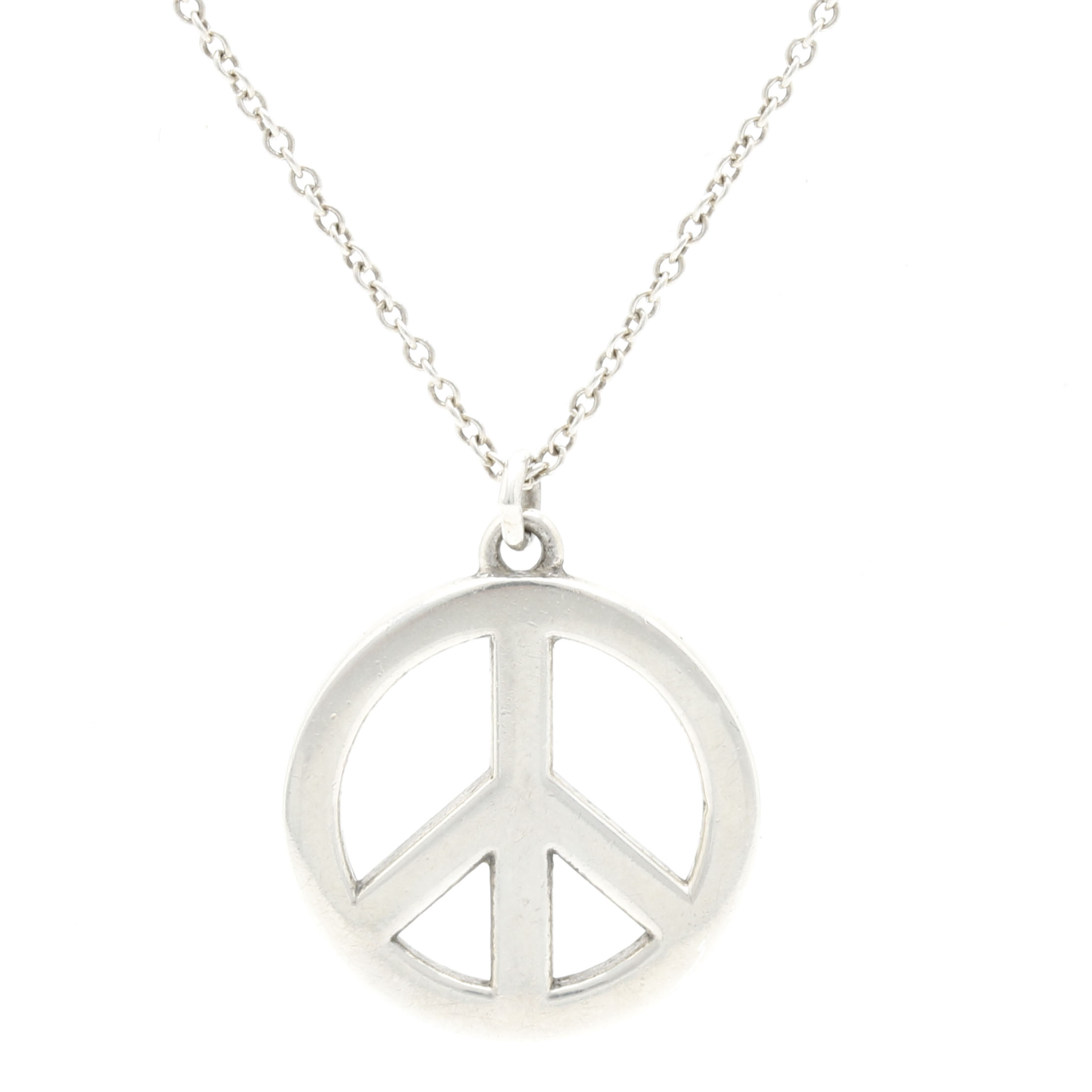 tiffany and co peace sign necklace