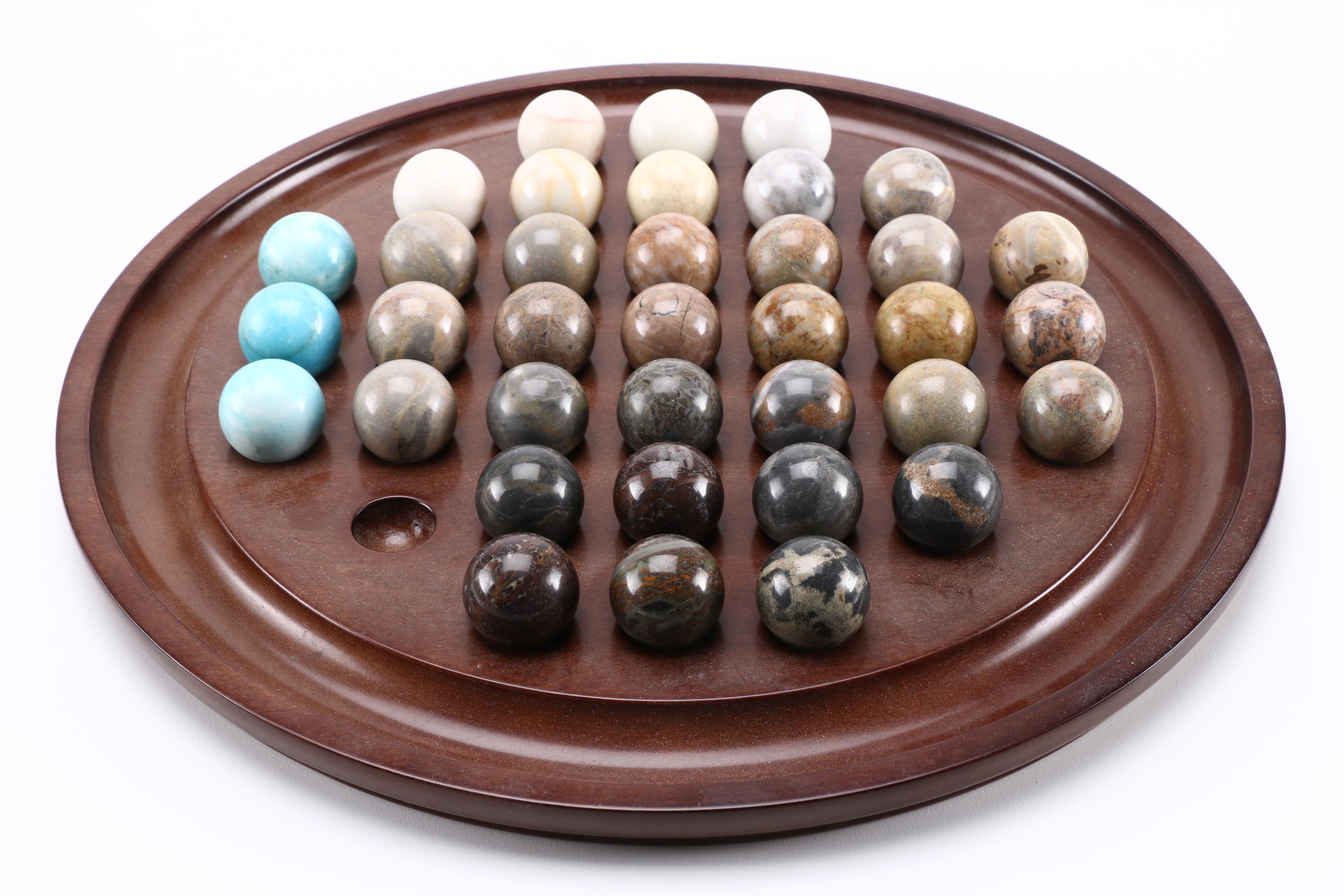 Bombay Company Agate and Marble Solitaire Game EBTH