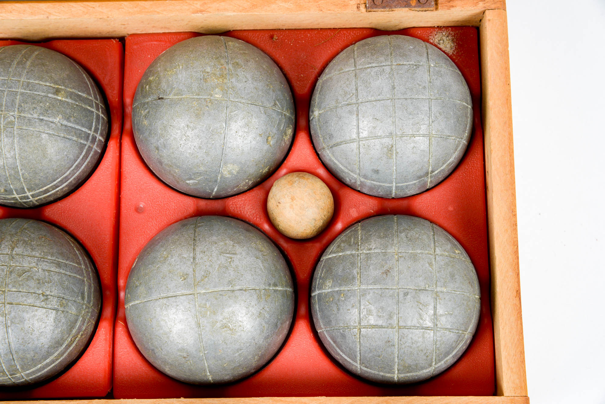 Vintage Bocce Ball Set in Original Wooden Box EBTH