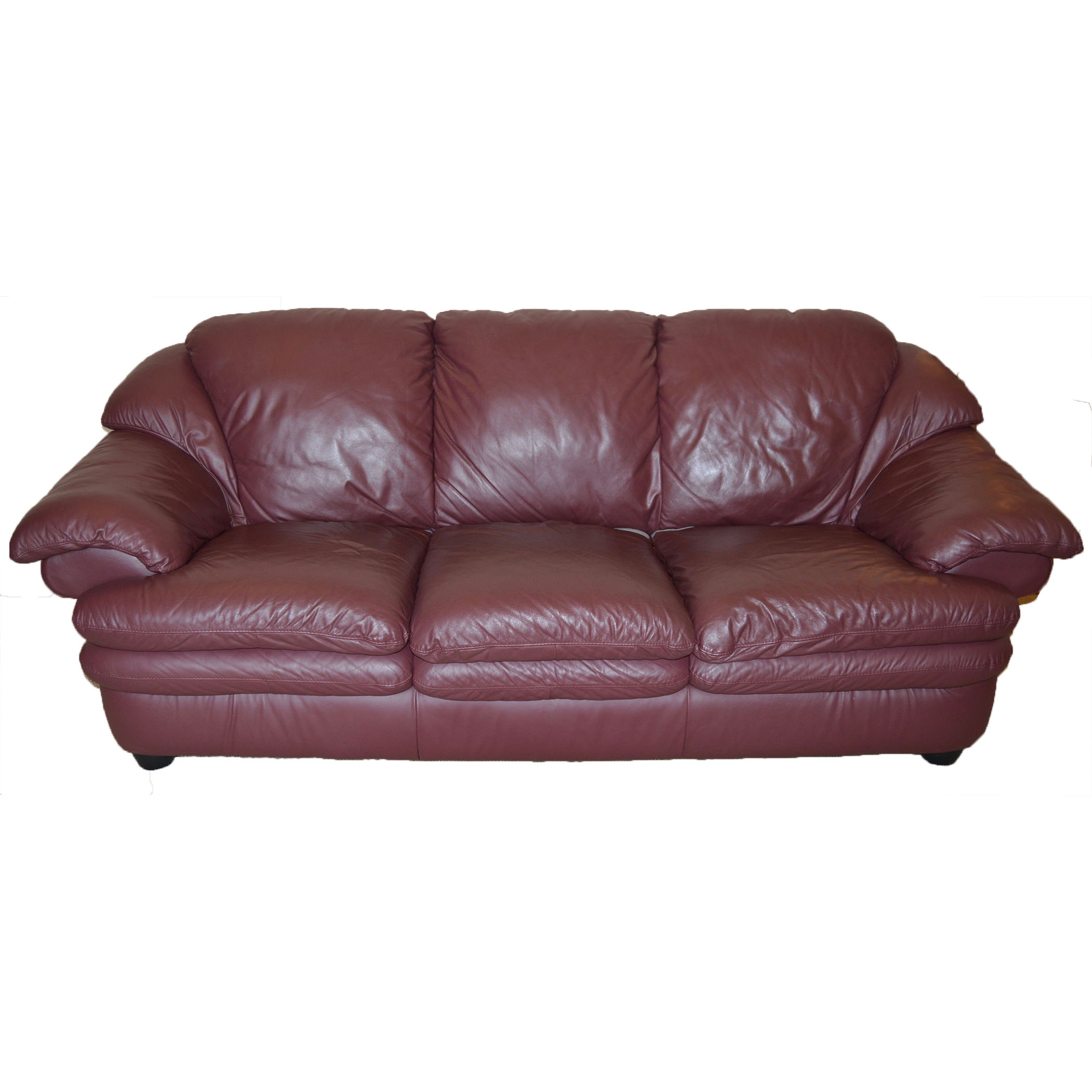 Plush Leather Sofa By Natuzzi Ebth