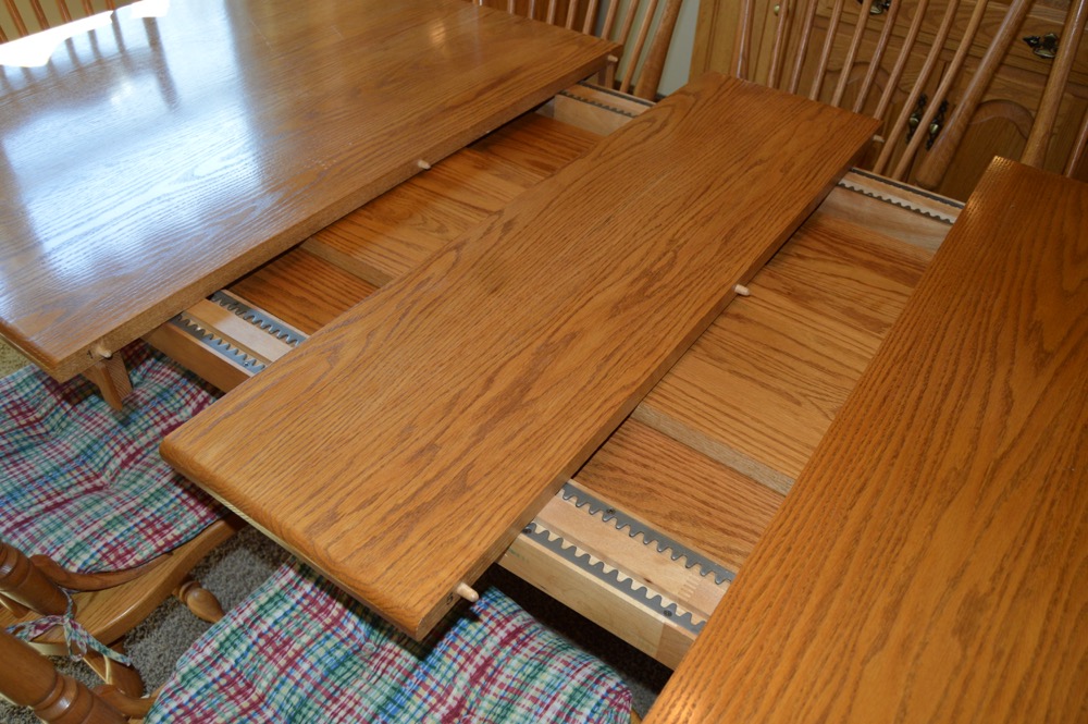 Amish Made Oak Dining Table with Eight Chairs EBTH