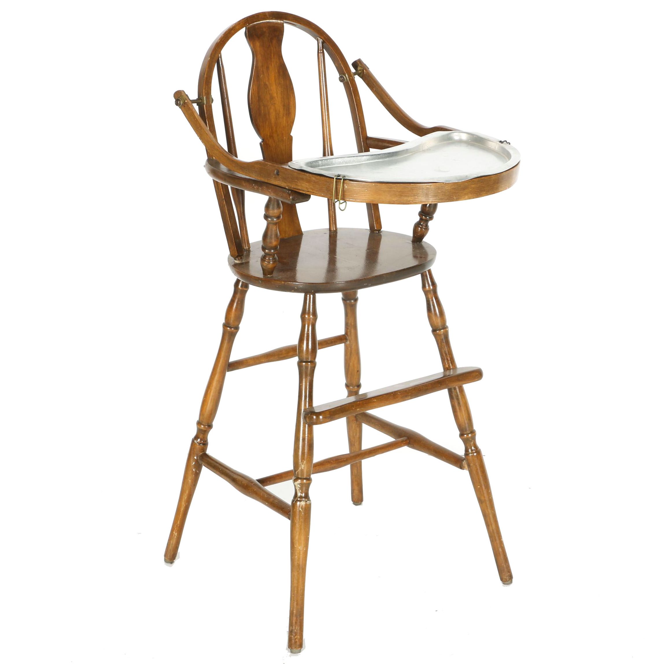 old style wooden high chair