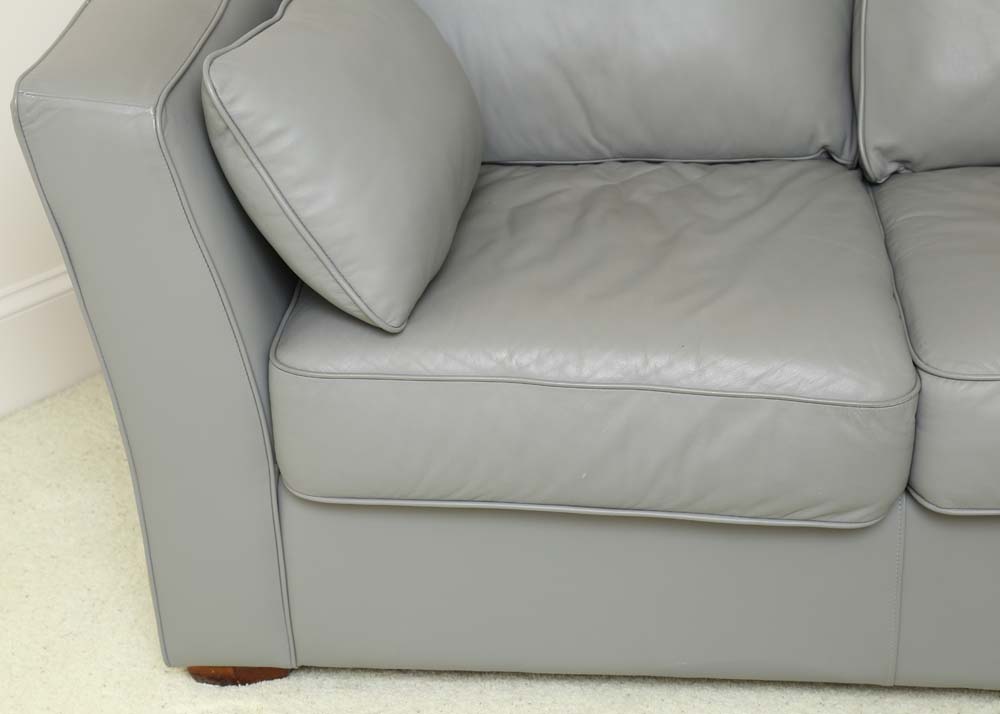 Contemporary Leather Sleeper Loveseat EBTH