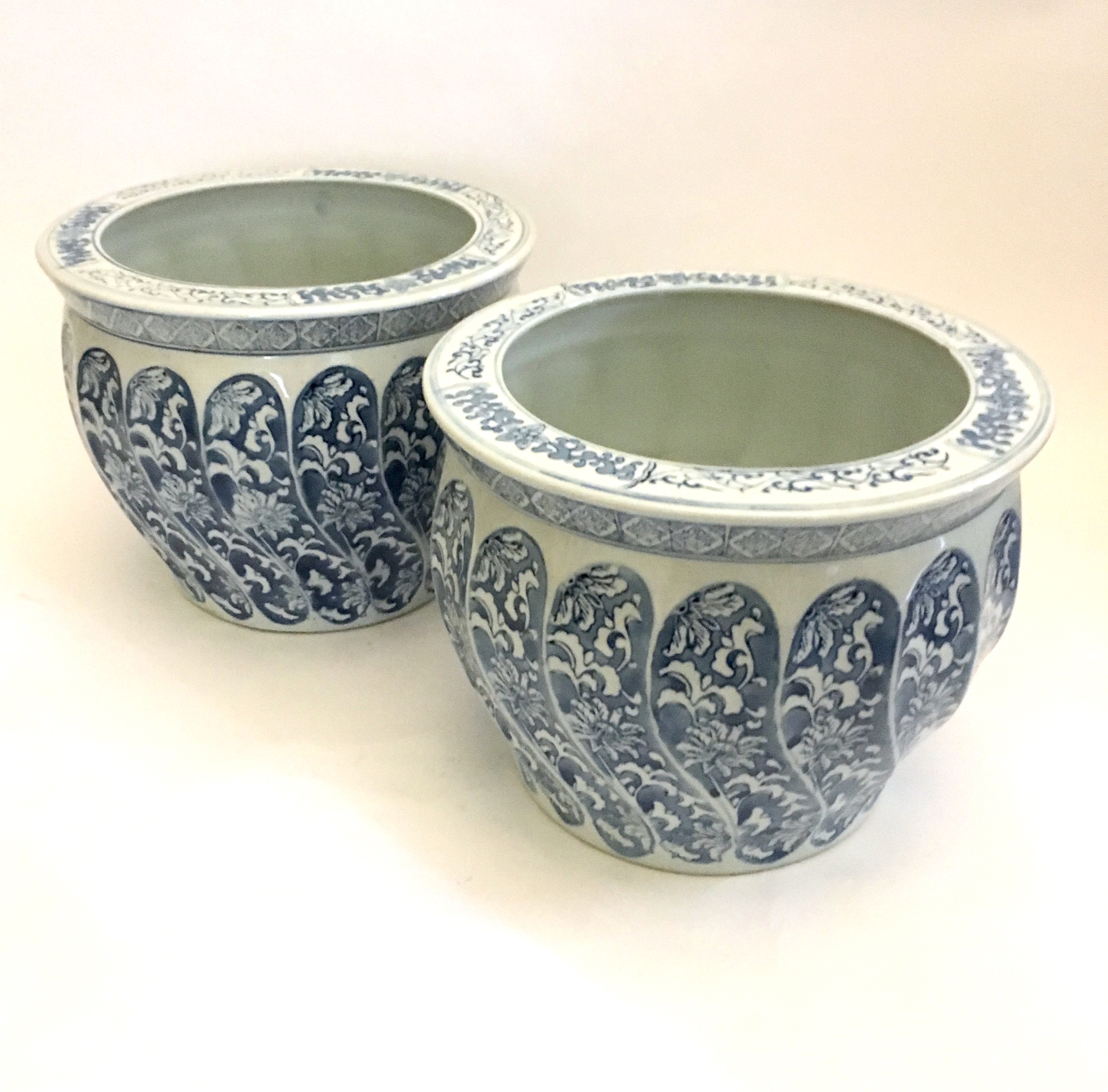 Large Chinese Ceramic Planters EBTH