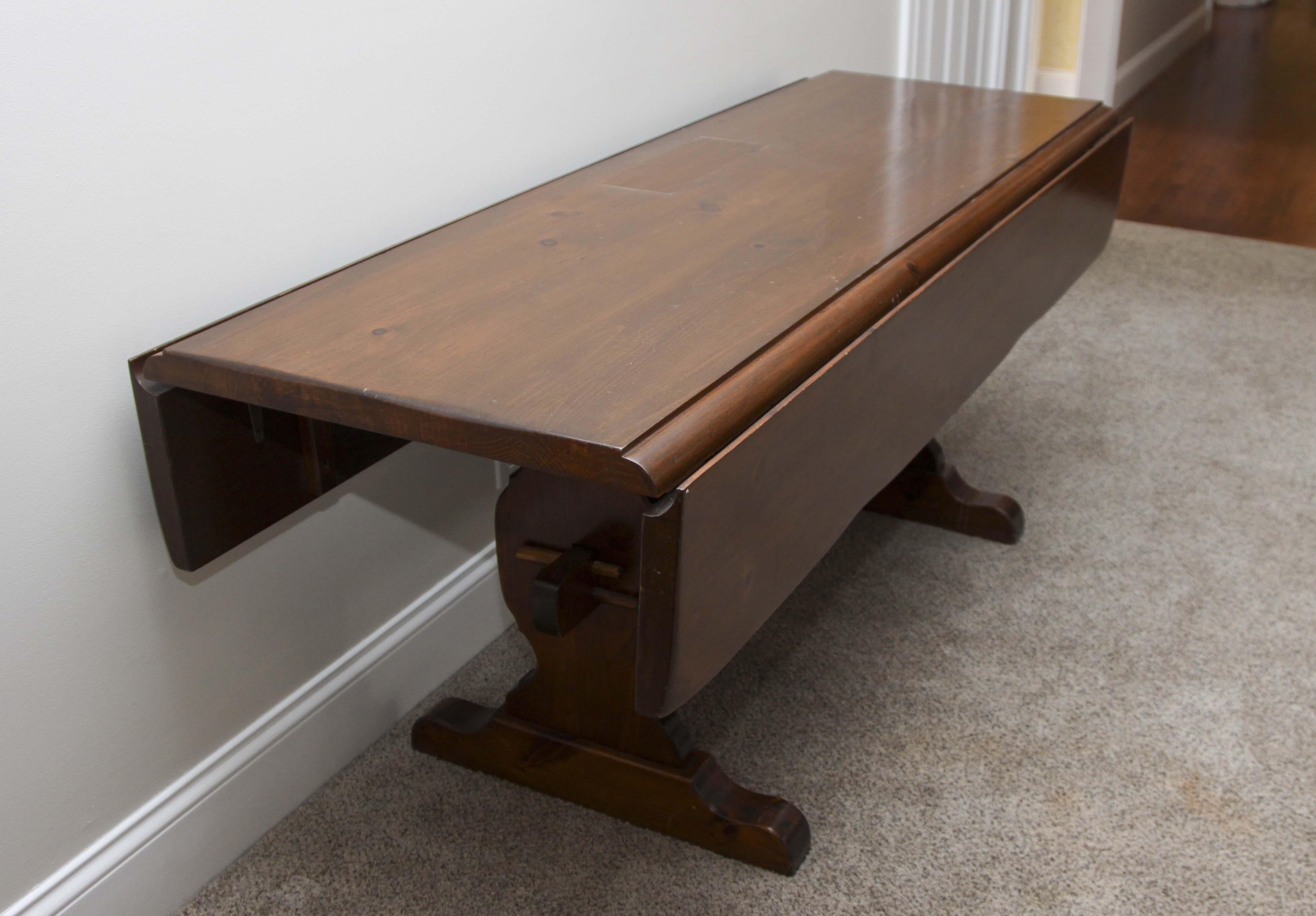 Pine Drop Leaf Trestle Table EBTH