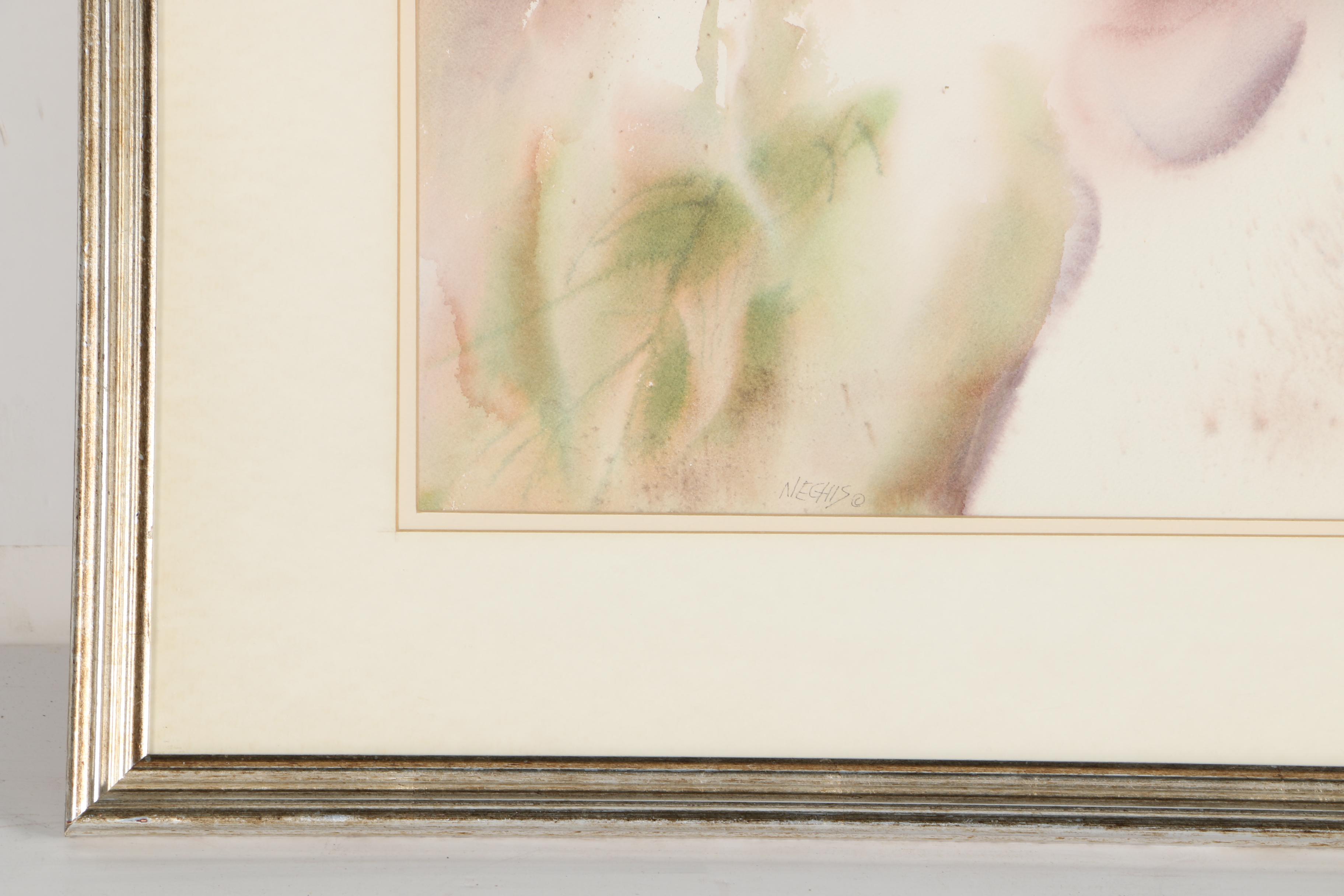 Barbara Nechis Watercolor Painting on Paper of Abstract Composition EBTH