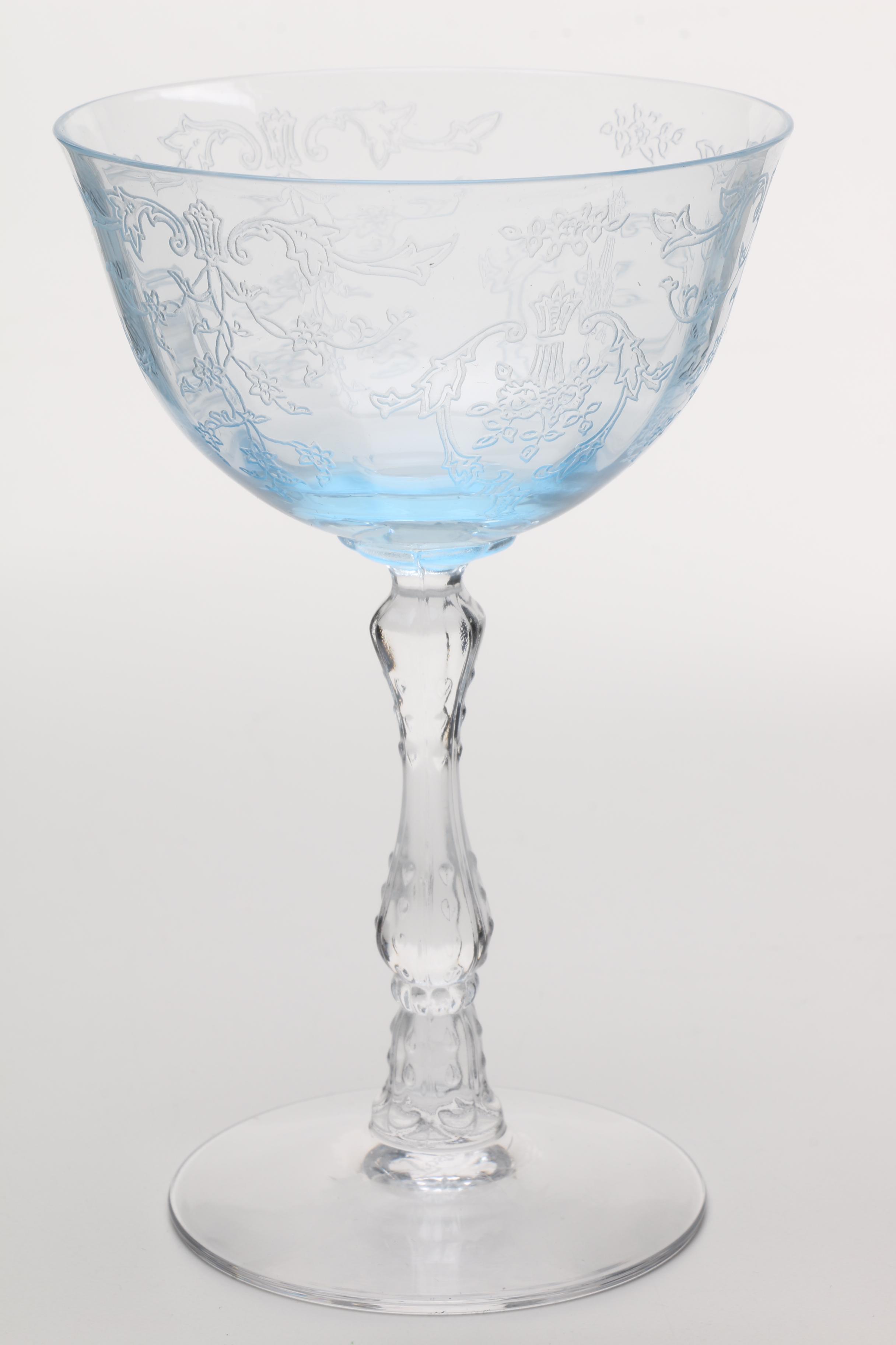 Fostoria "NavarreBlue" Tall Sherbet Glasses EBTH