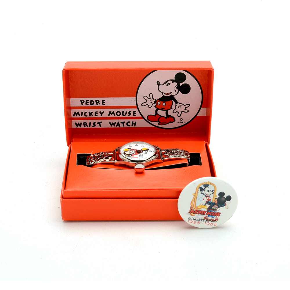 Pedre Mickey Mouse Watch and Button EBTH