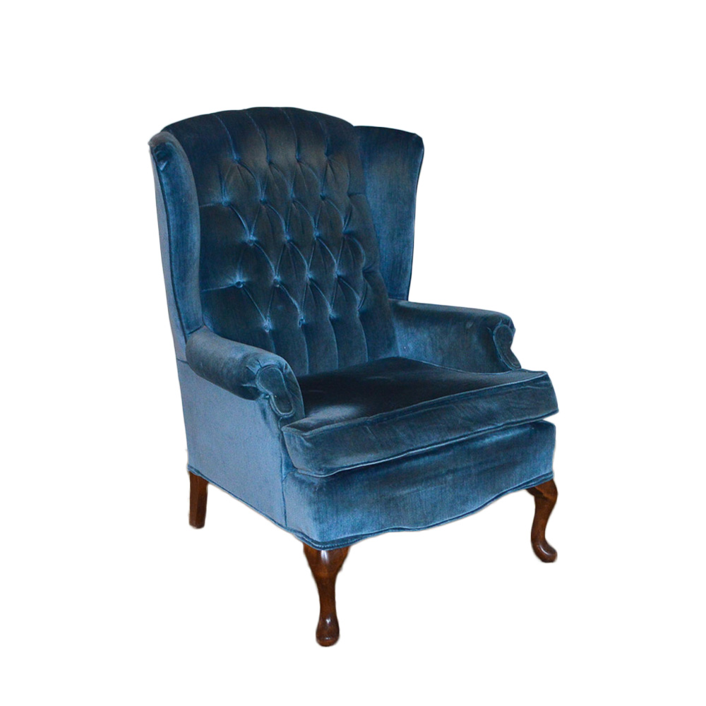Vintage Queen Anne Style Wing Chair by Best Chairs, Inc. EBTH
