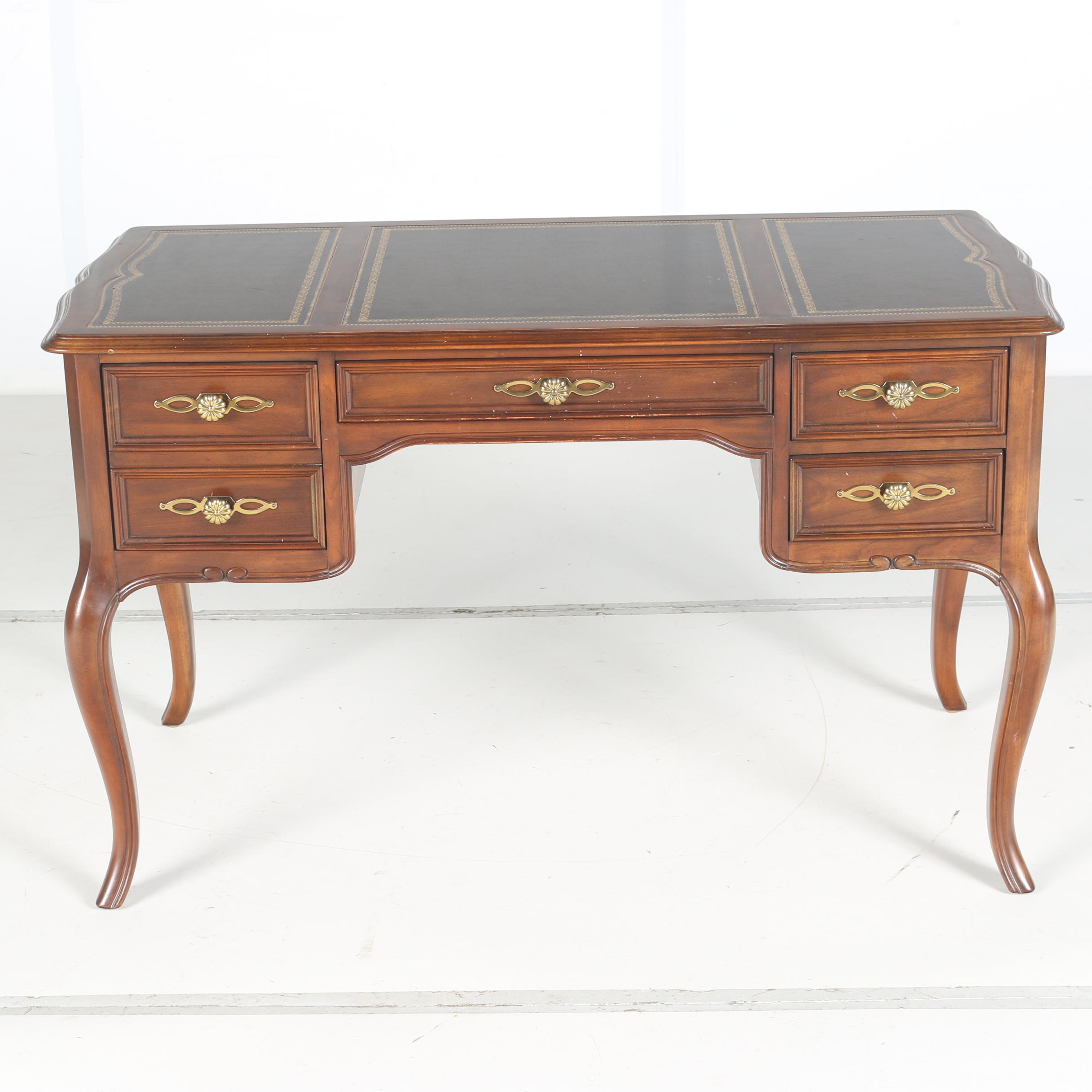 Vintage Faux Leather Top Writing Desk by Sligh EBTH