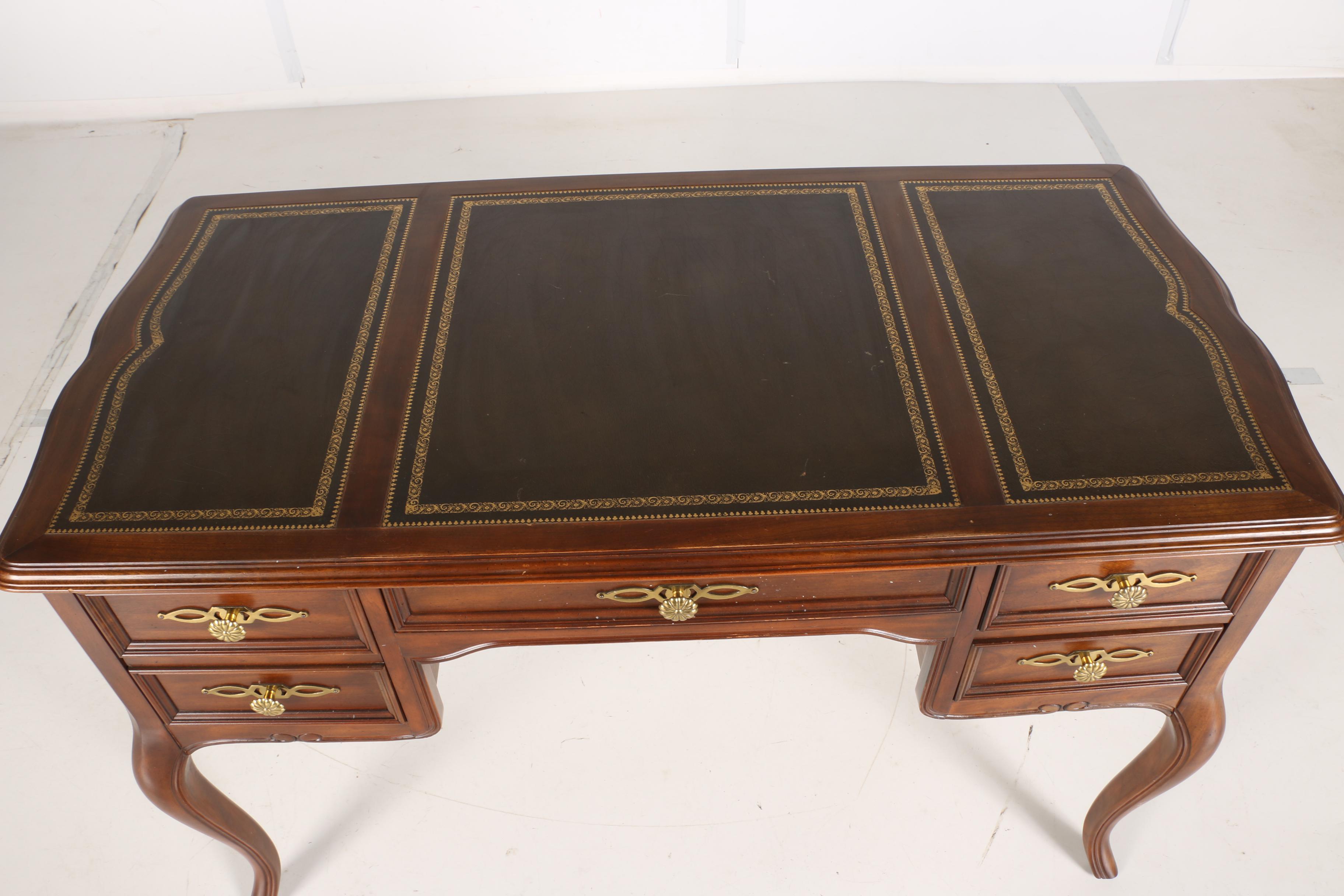 Vintage Faux Leather Top Writing Desk by Sligh EBTH