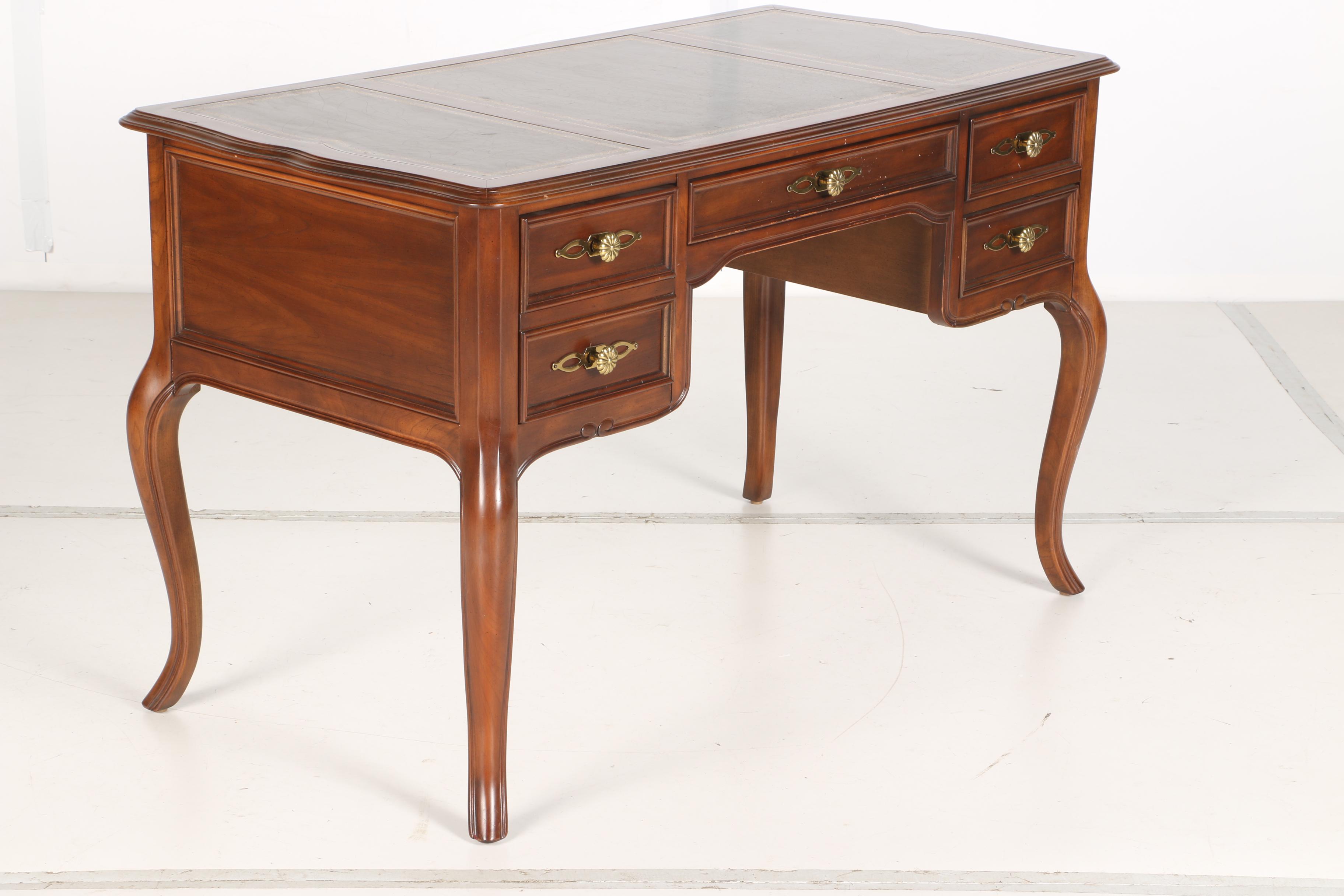 Vintage Faux Leather Top Writing Desk by Sligh EBTH
